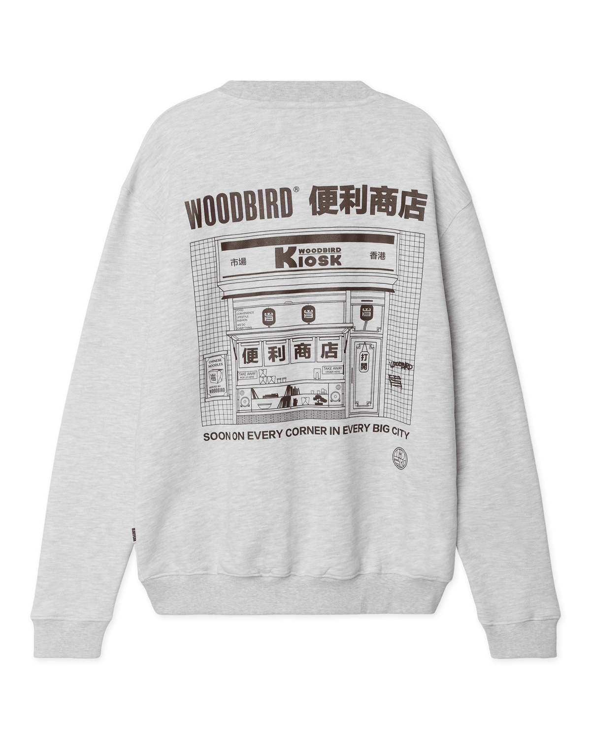 Woodbird WBCane Shop Crew Sweats Snow Melange