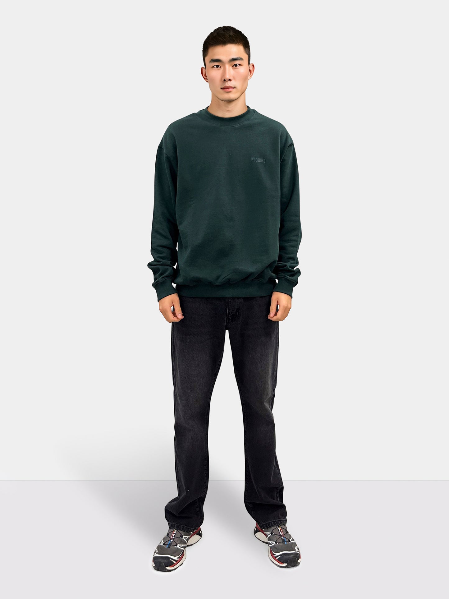 Woodbird WBCane Sip Crew Sweats Dark Green