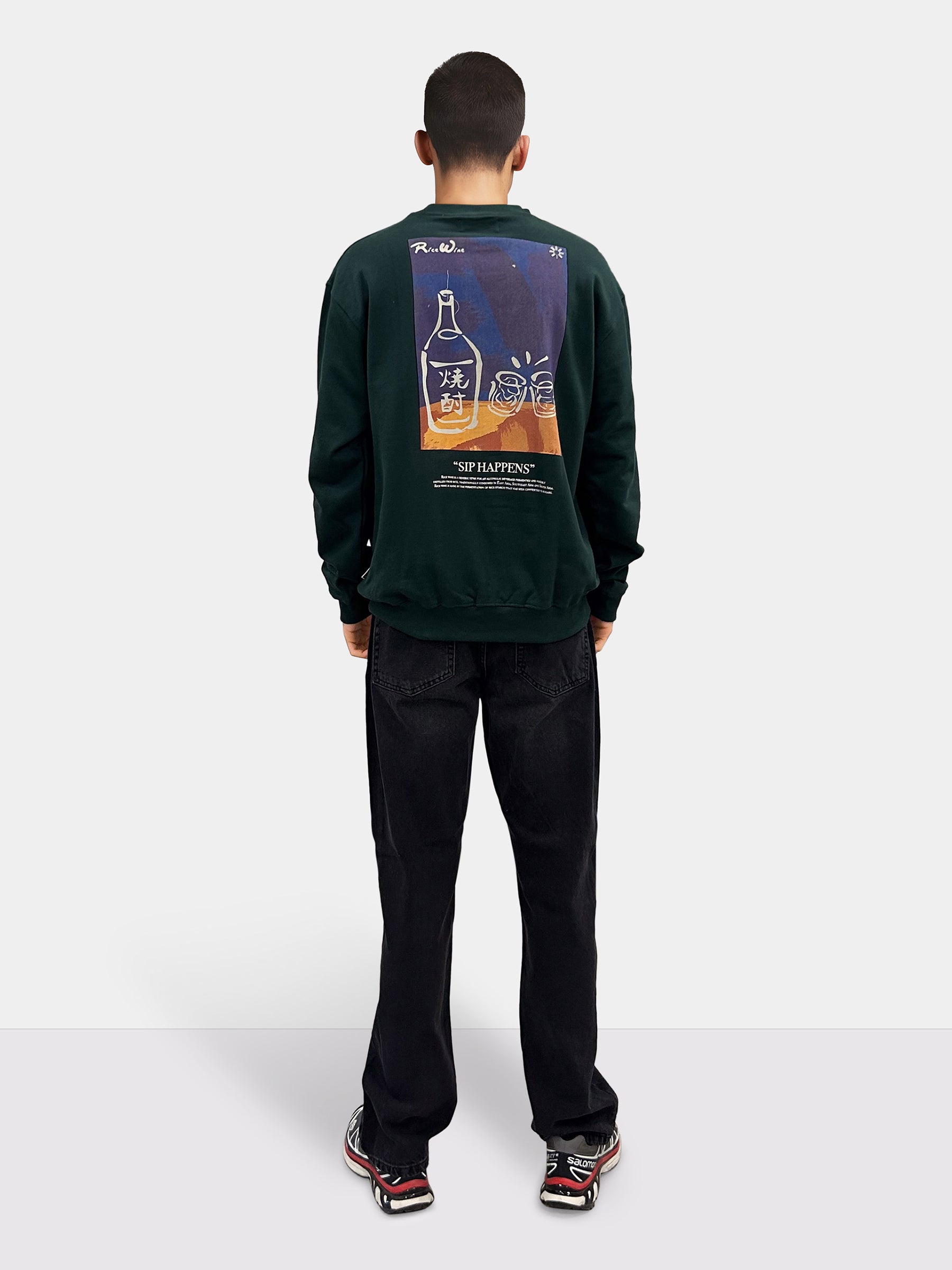 Woodbird WBCane Sip Crew Sweats Dark Green