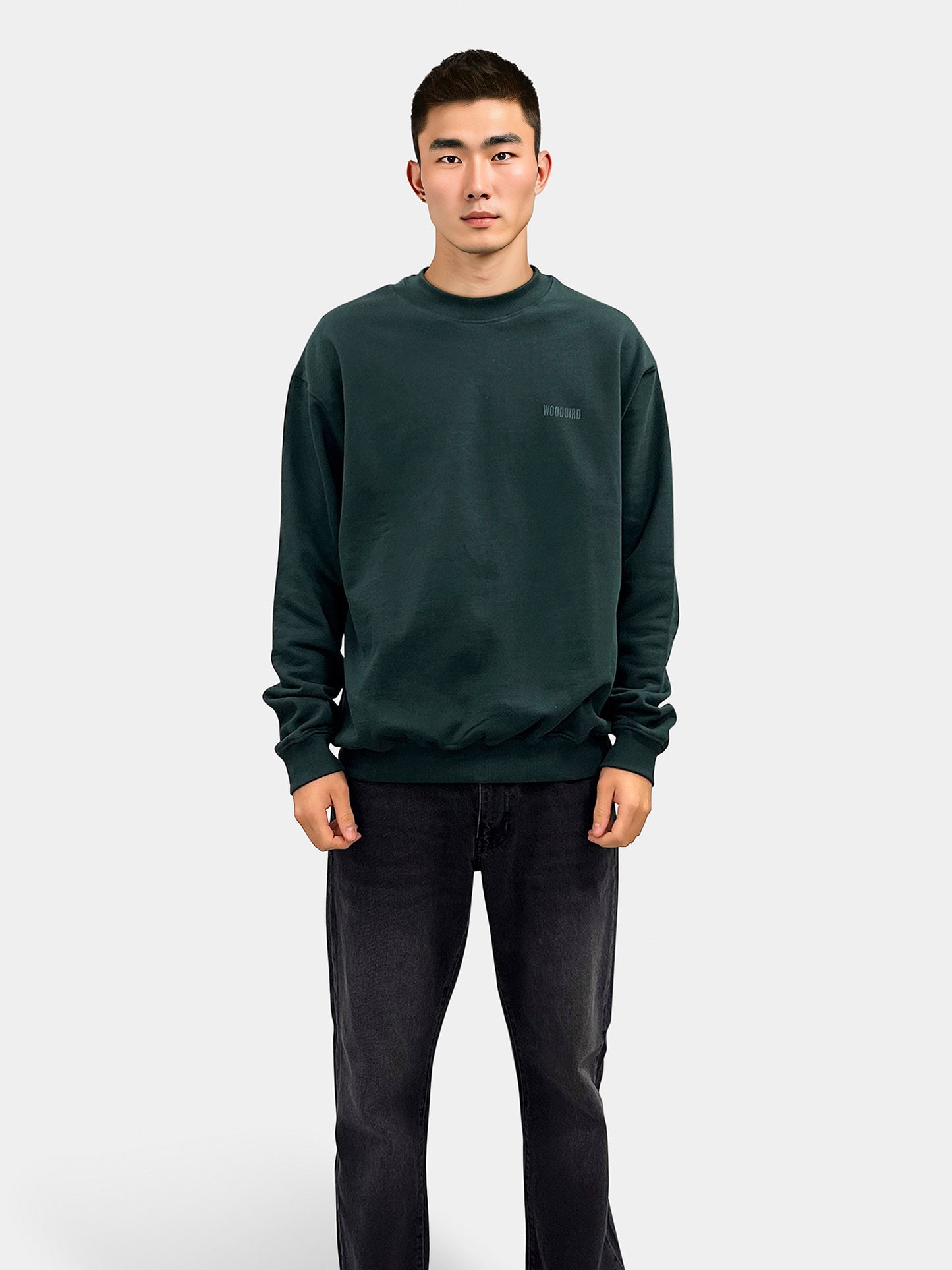 Woodbird WBCane Sip Crew Sweats Dark Green