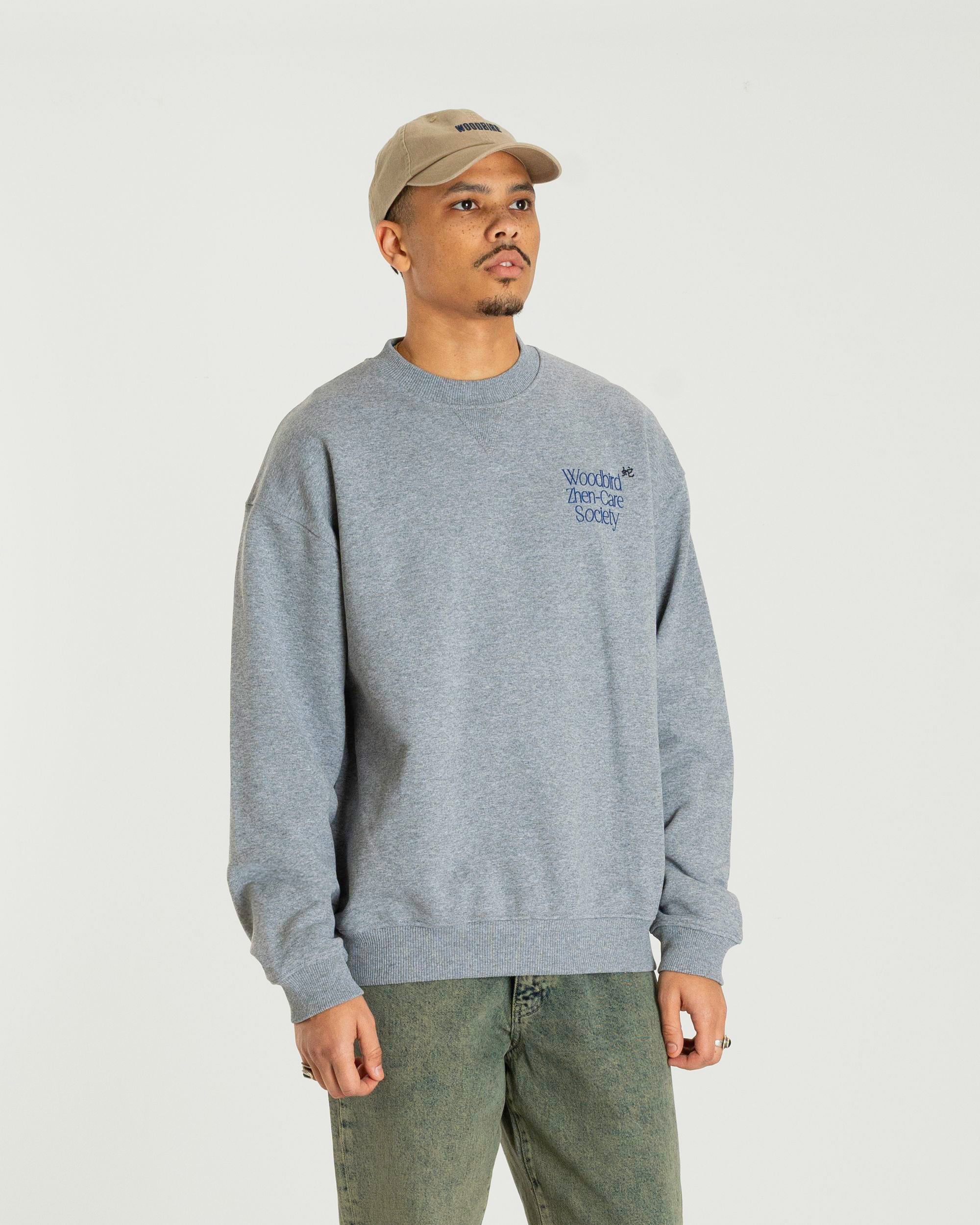 Woodbird WBCope Zhen Crew Sweats Grey Melange
