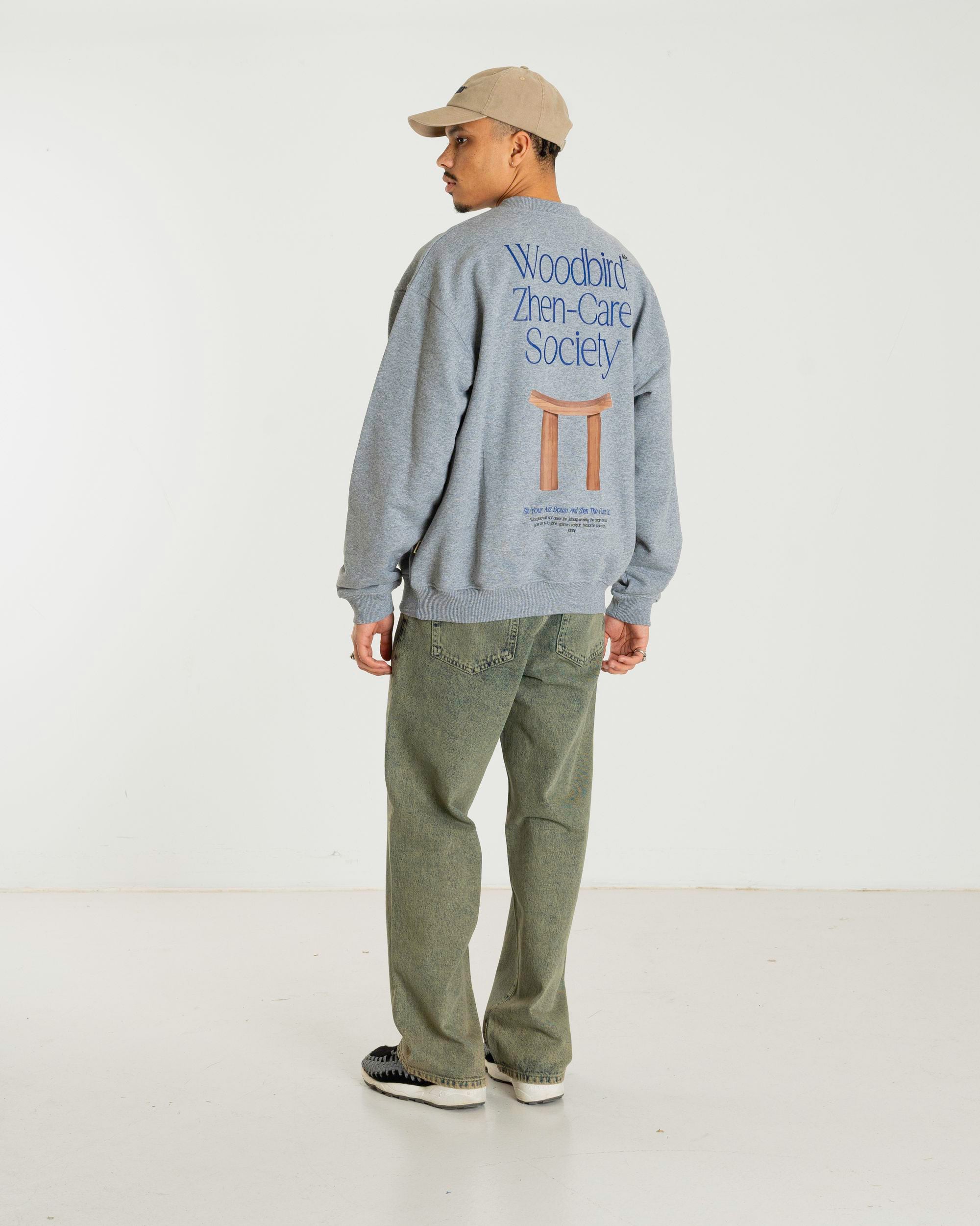Woodbird WBCope Zhen Crew Sweats Grey Melange