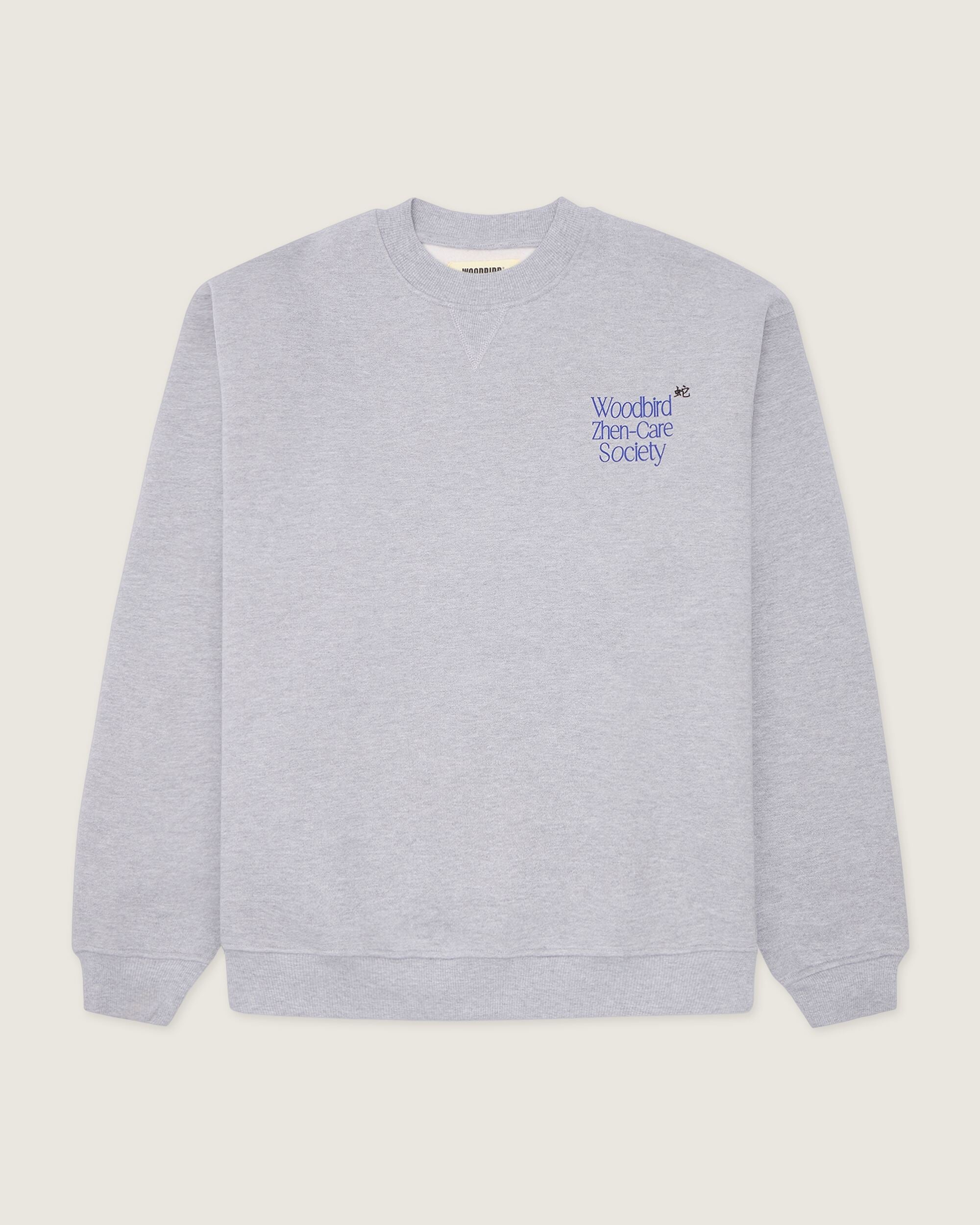 Woodbird WBCope Zhen Crew Sweats Grey Melange