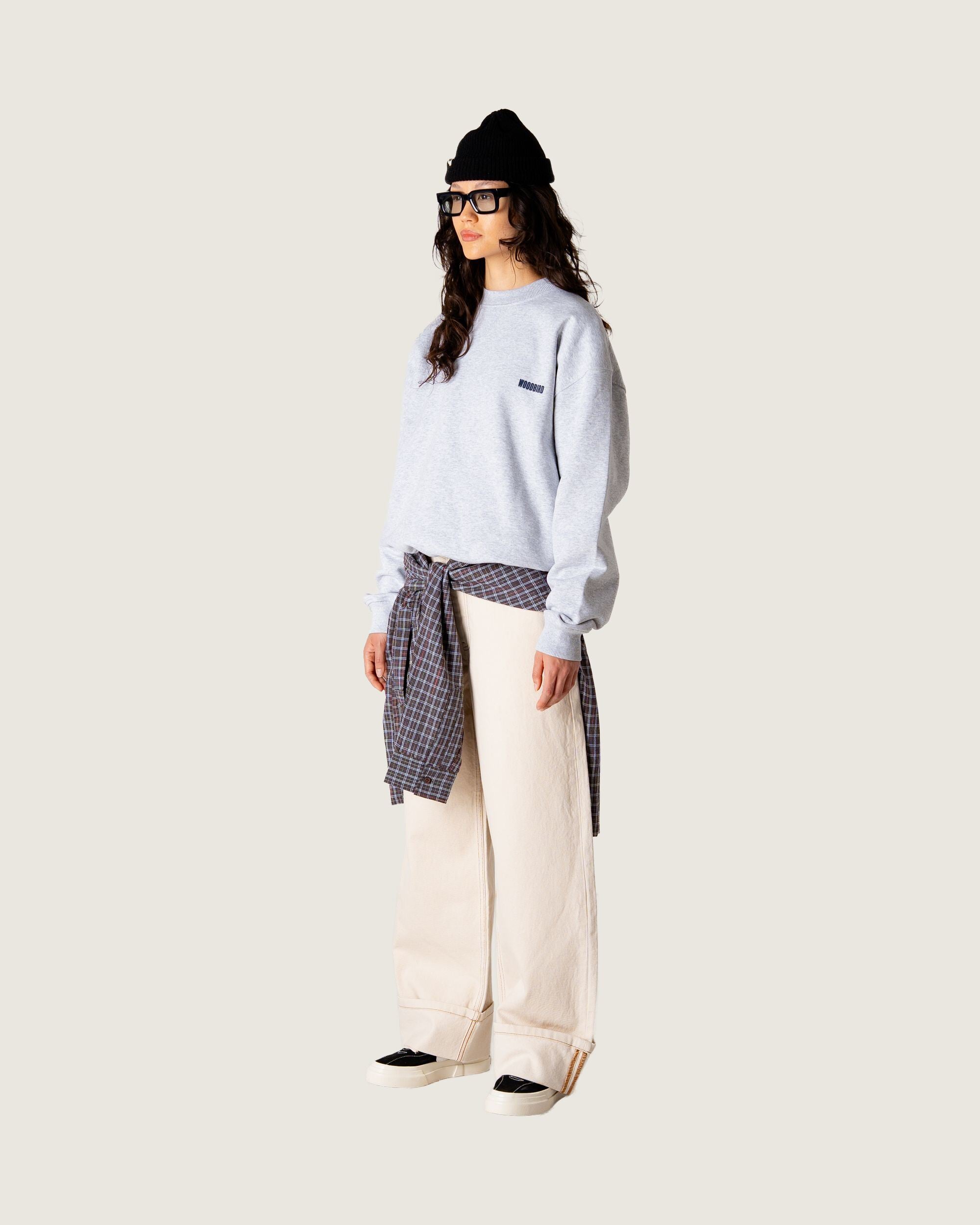Woodbird Female WBCupe Home Crew Sweats Snow Melange