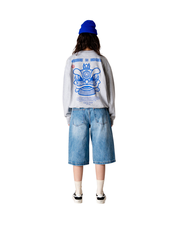 Woodbird Female WBCupe Lion Crew Sweats Light Grey Melange