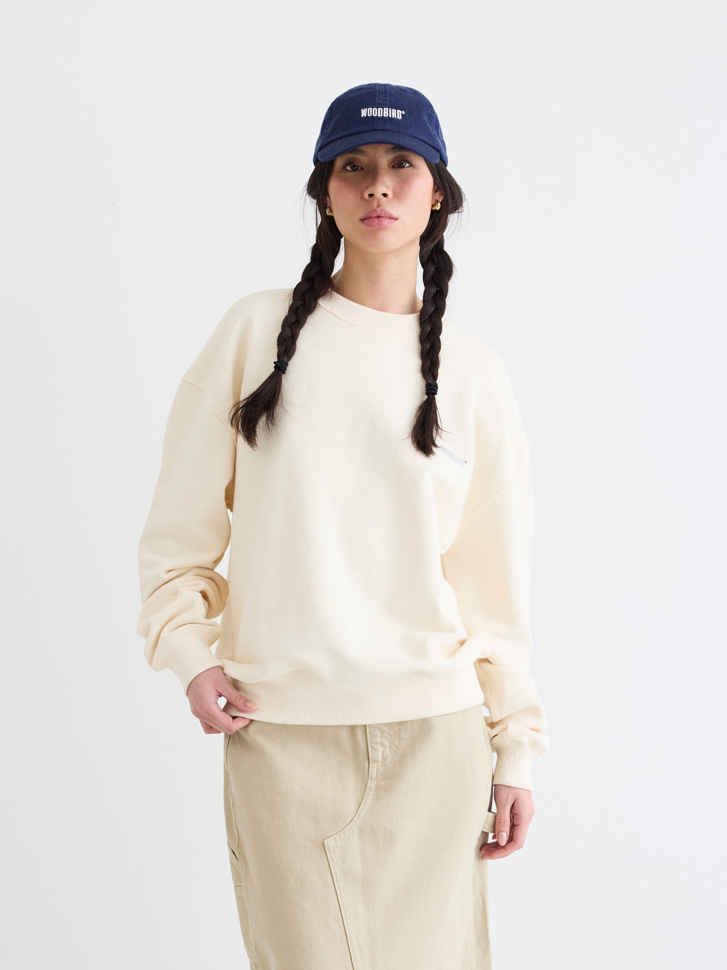 Woodbird Female WBCupe Spot Crew Sweats Off White