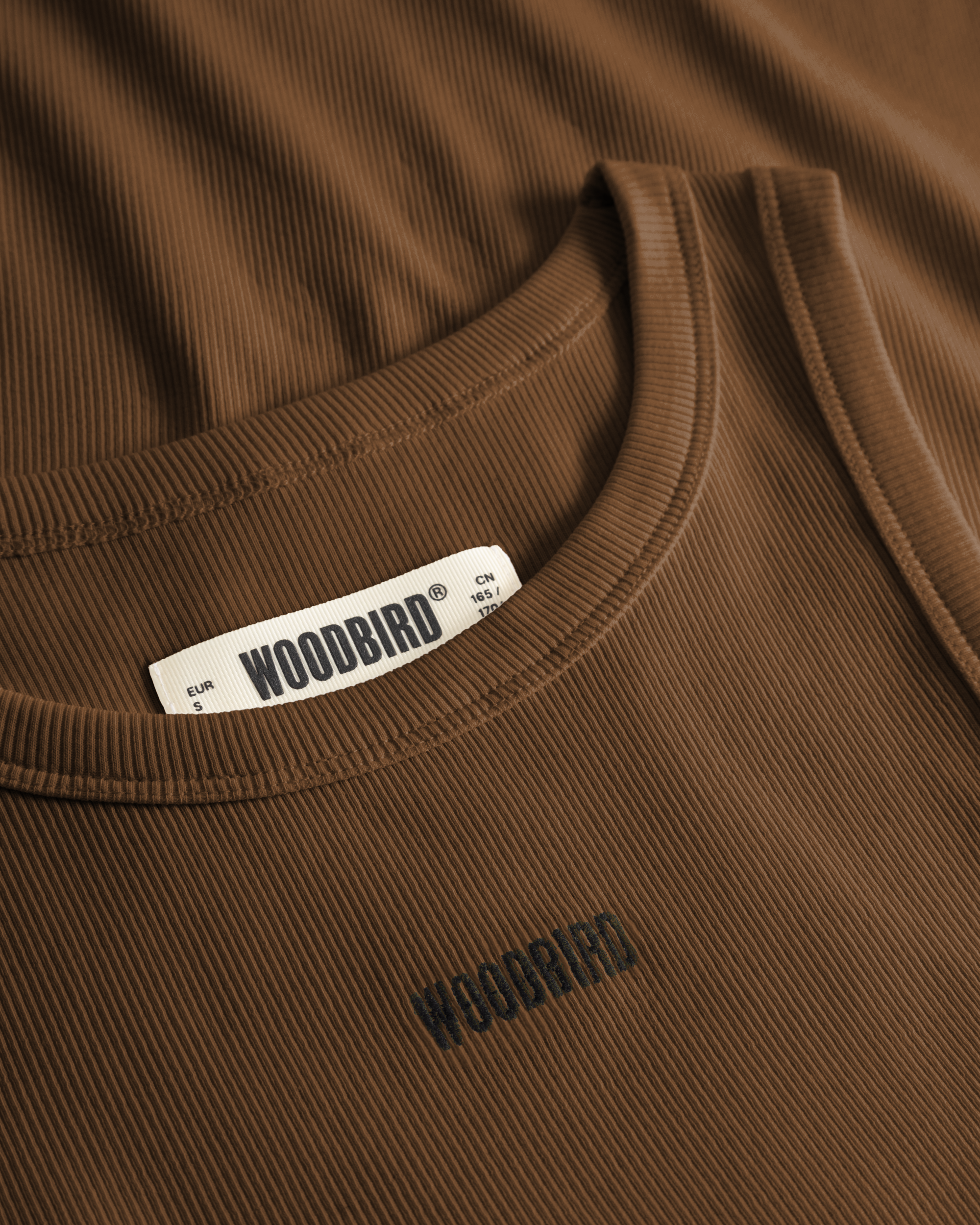 Woodbird Female WBDee Rib Tank Top T-Shirts Mid Brown