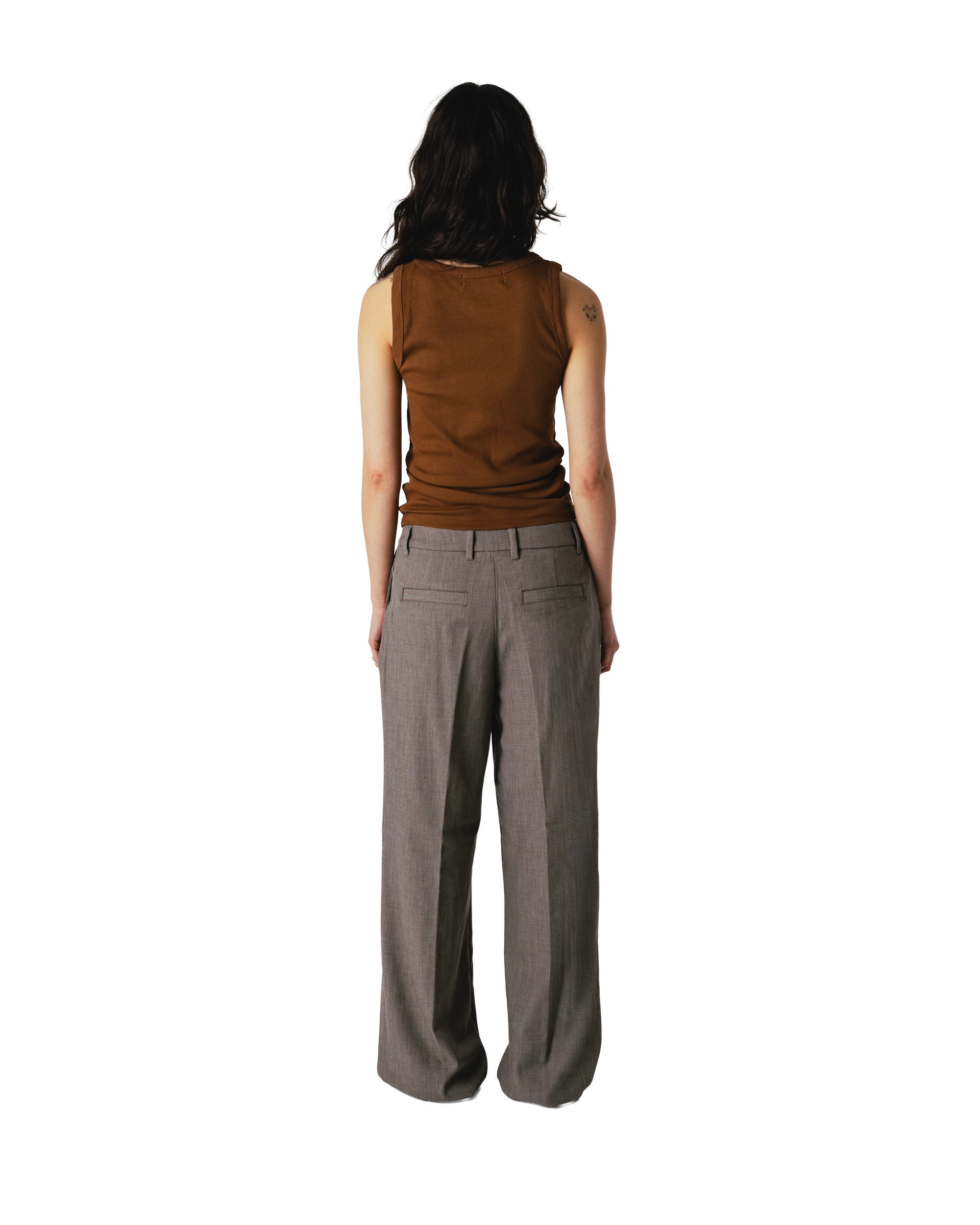 Woodbird Female WBDee Rib Tank Top T-Shirts Mid Brown