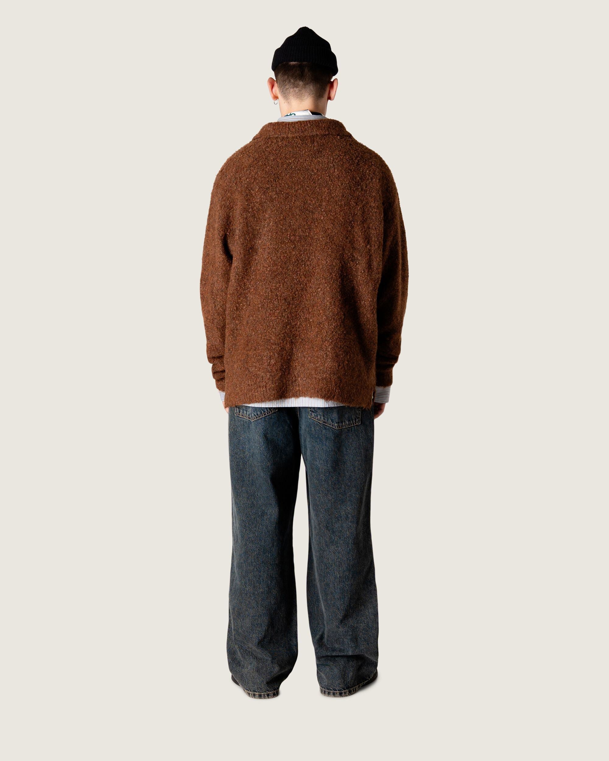 Woodbird WBDom Loop Polo Knits Dark Brown