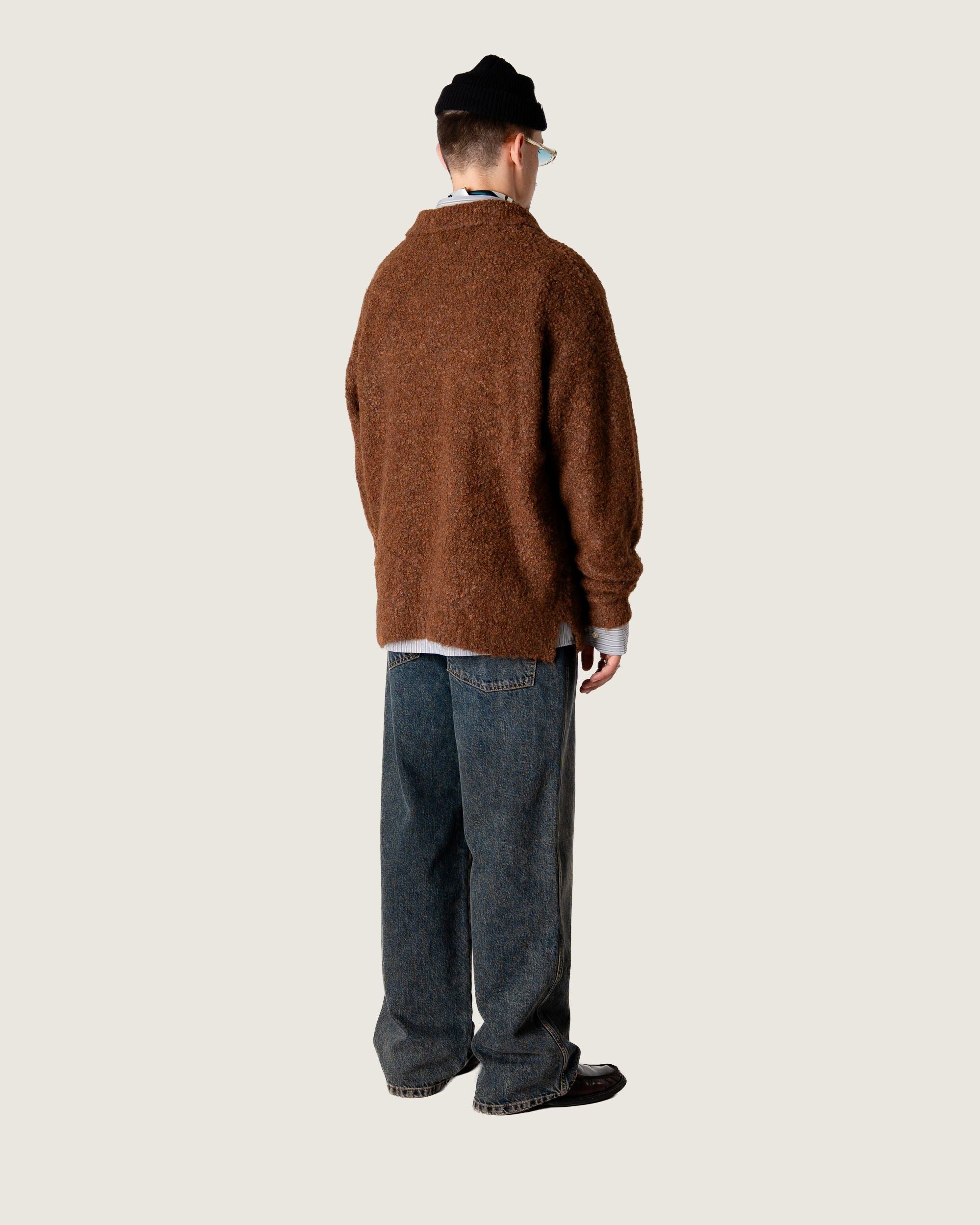 Woodbird WBDom Loop Polo Knits Dark Brown
