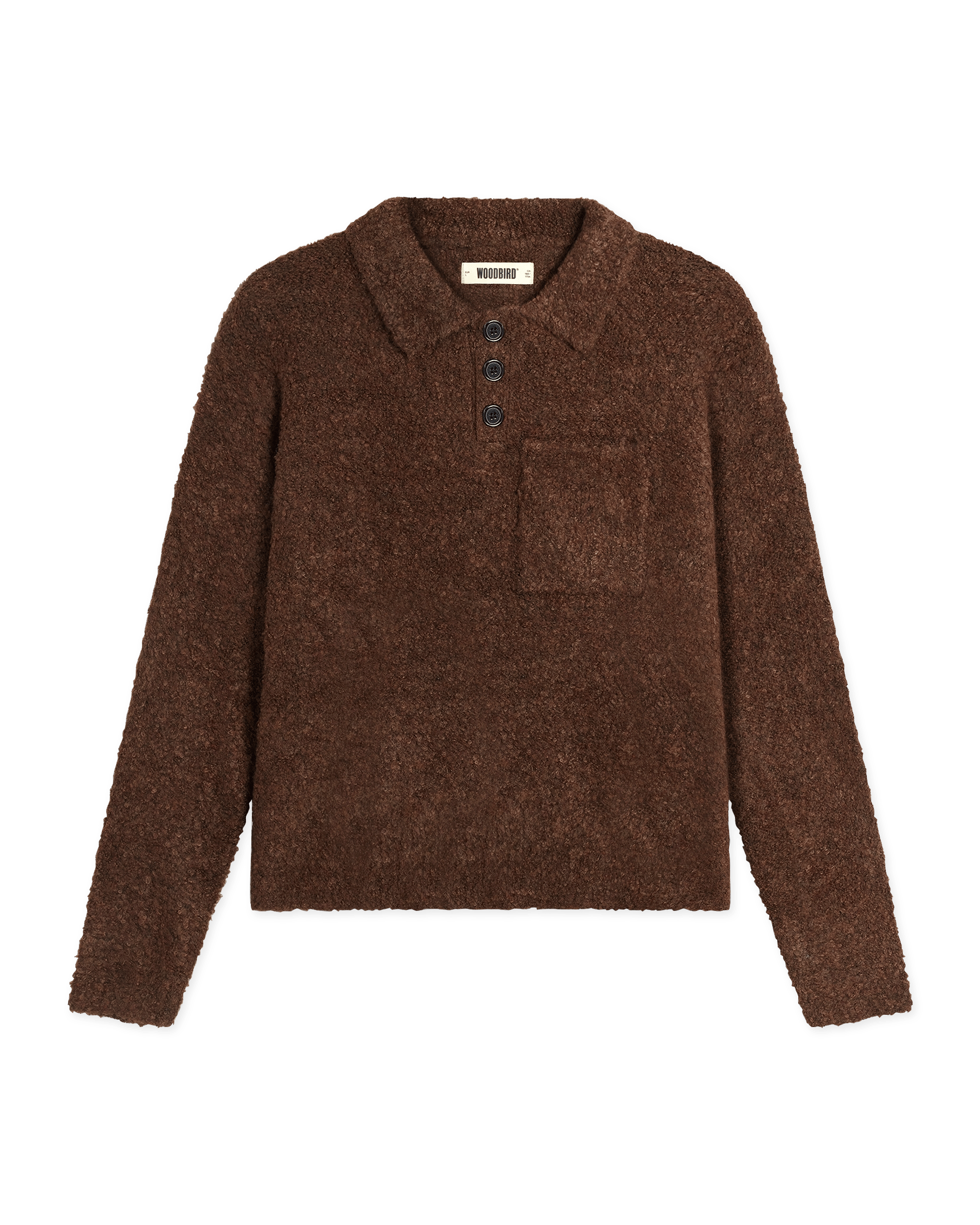 Woodbird WBDom Loop Polo Knits Dark Brown