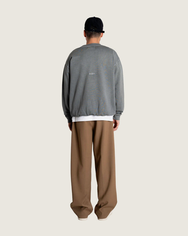 Woodbird WBDon Washed Crew Sweats Antra Grey