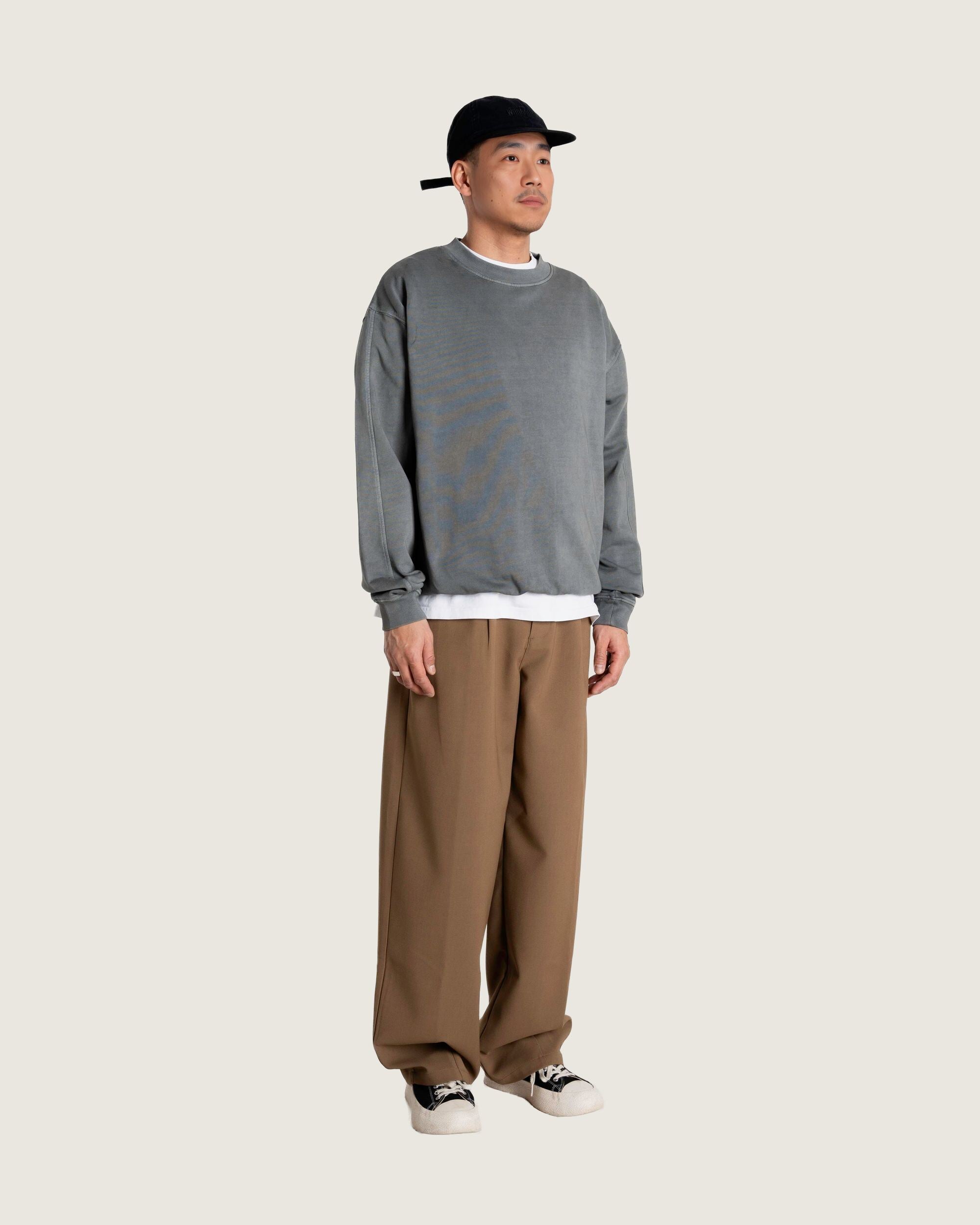 Woodbird WBDon Washed Crew Sweats Antra Grey