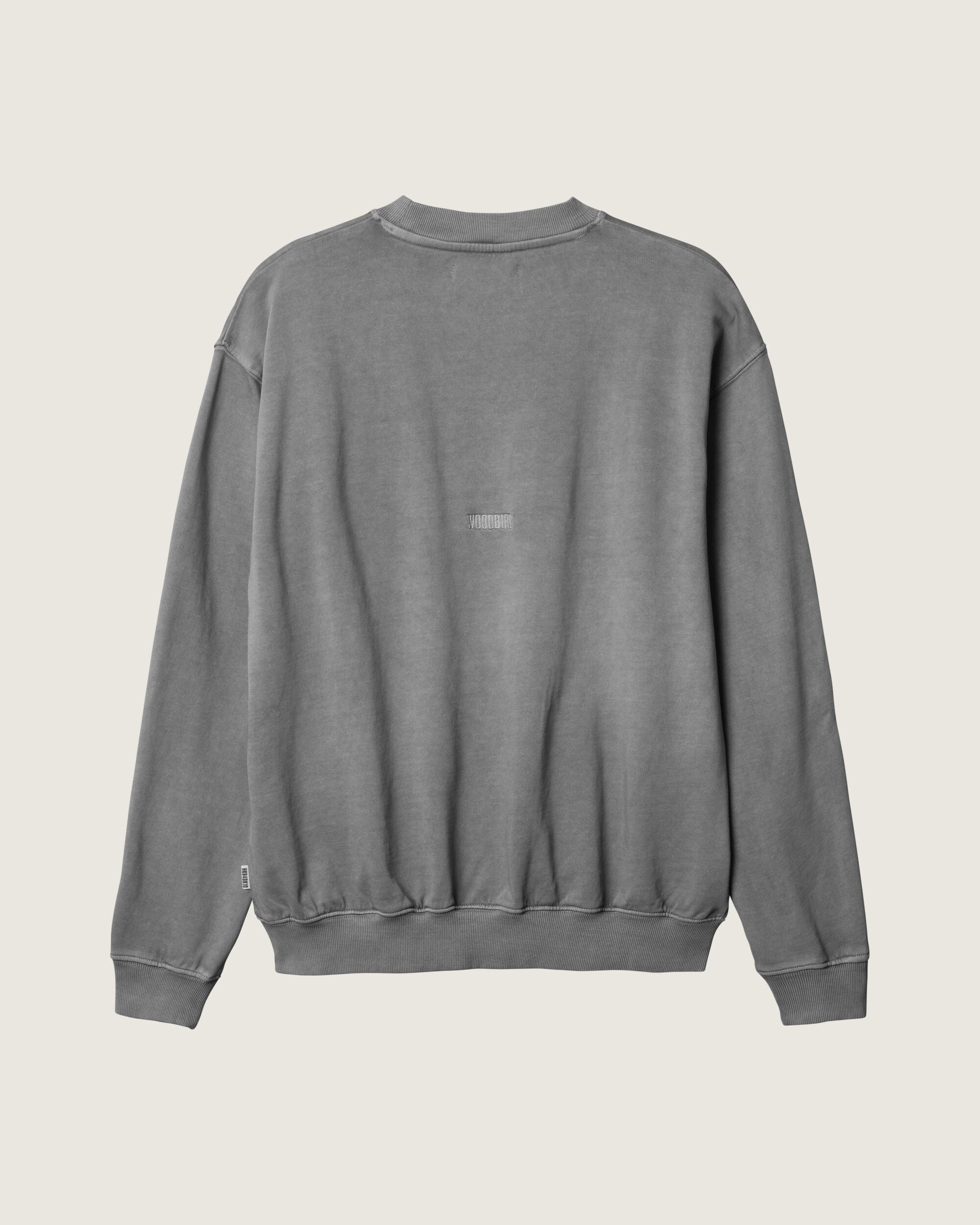 Woodbird WBDon Washed Crew Sweats Antra Grey