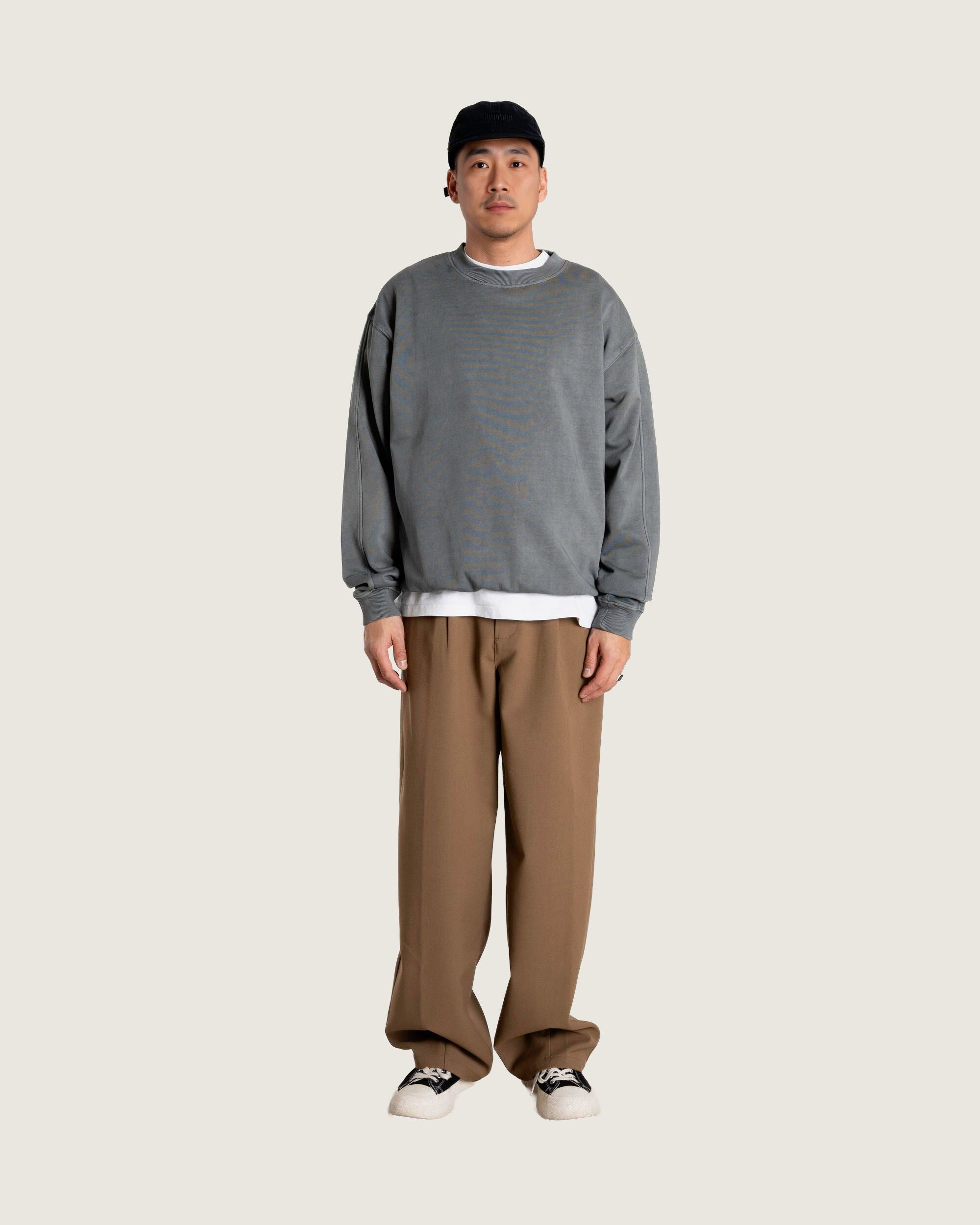 Woodbird WBDon Washed Crew Sweats Antra Grey