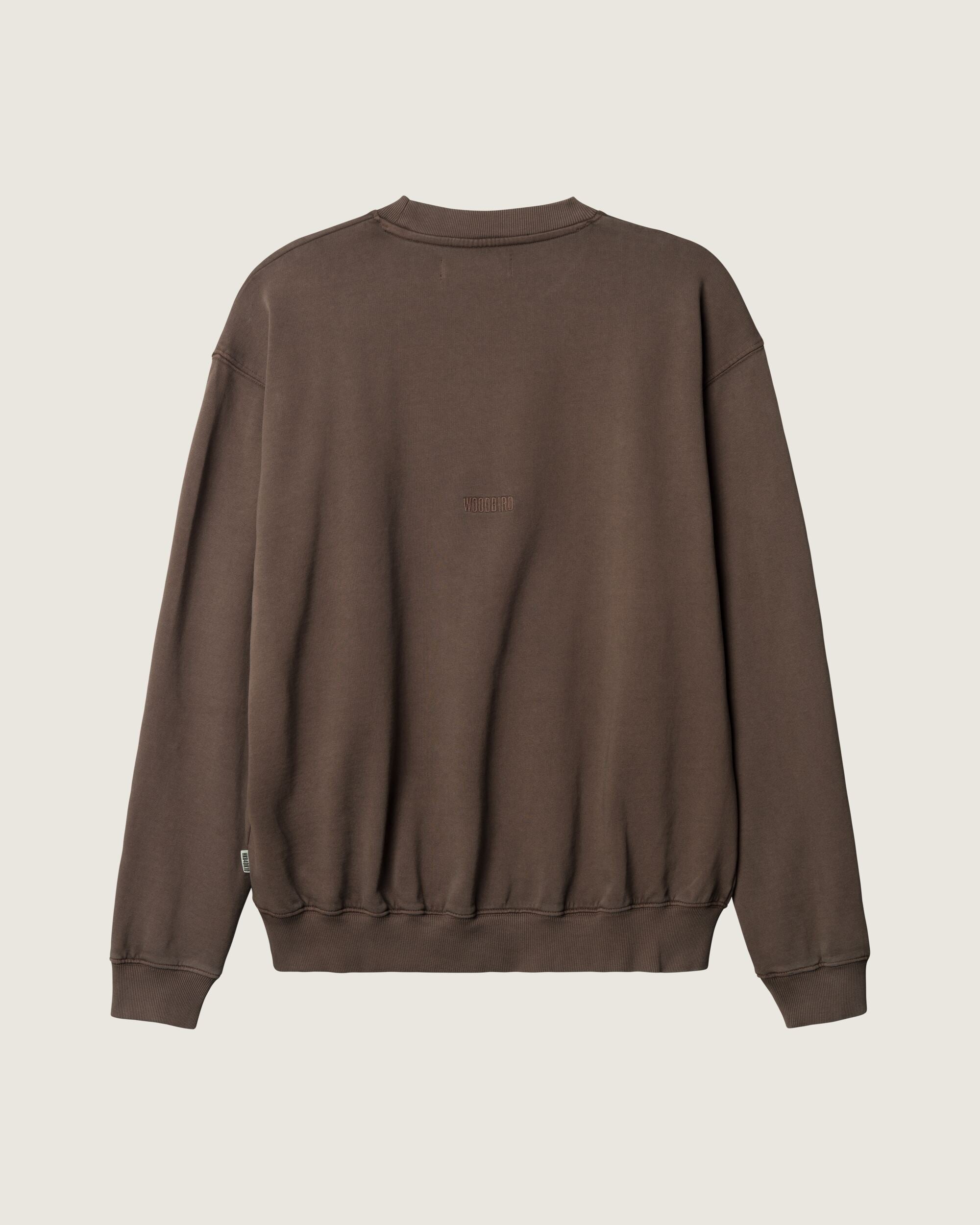 Woodbird WBDon Washed Crew Sweats Brown