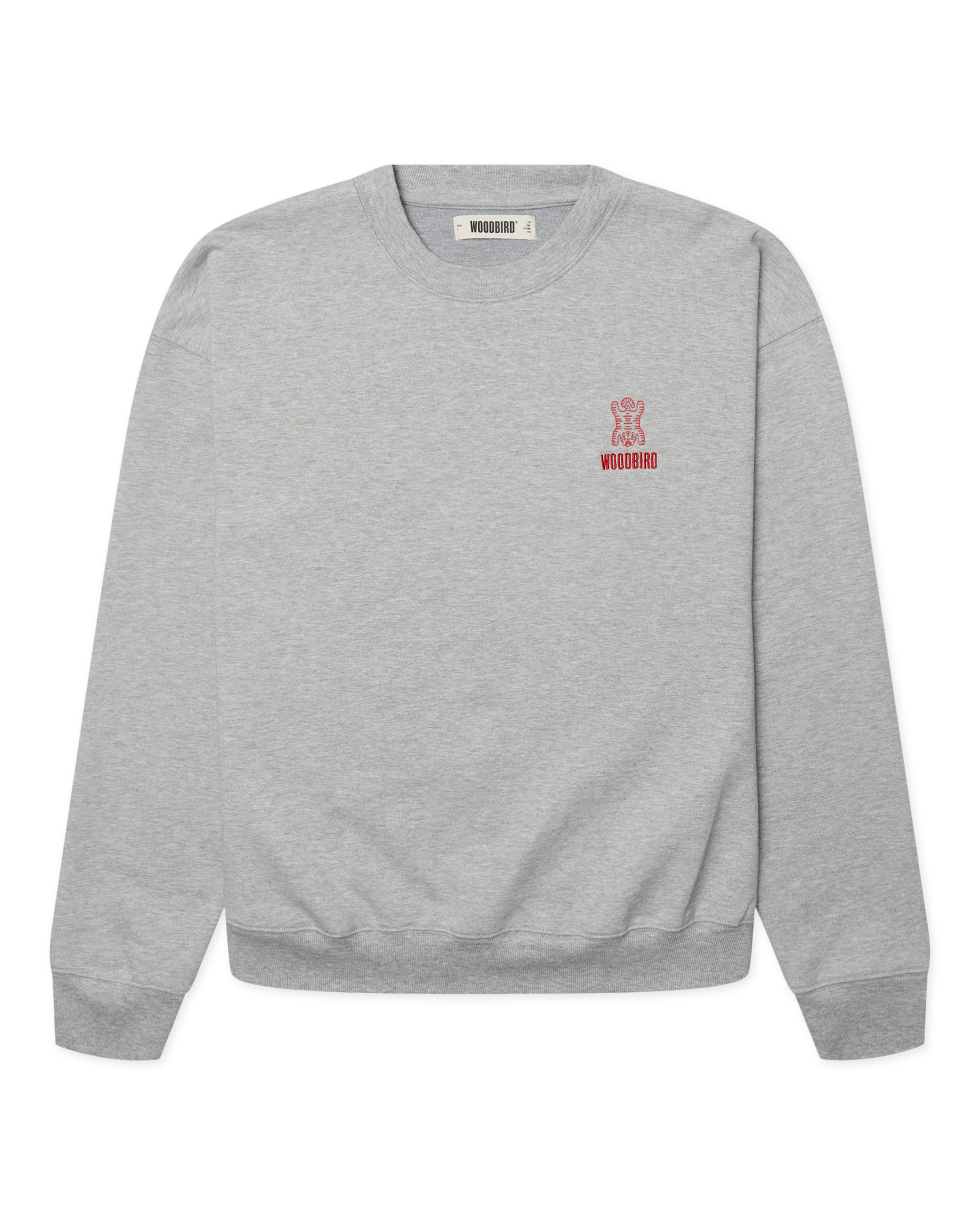 Woodbird WBDuke Tiger Crew Sweats Grey Melange