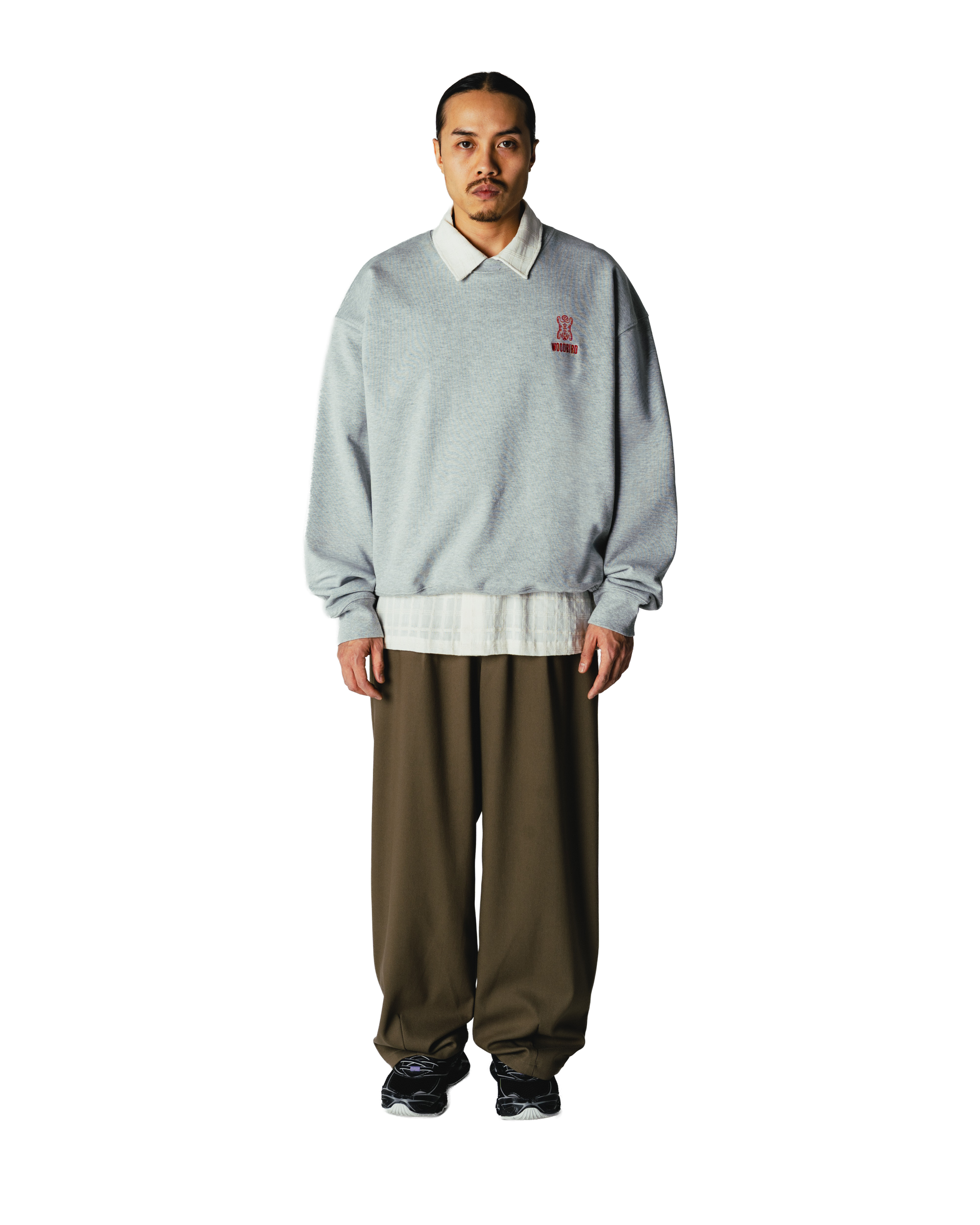 Woodbird WBDuke Tiger Crew Sweats Grey Melange