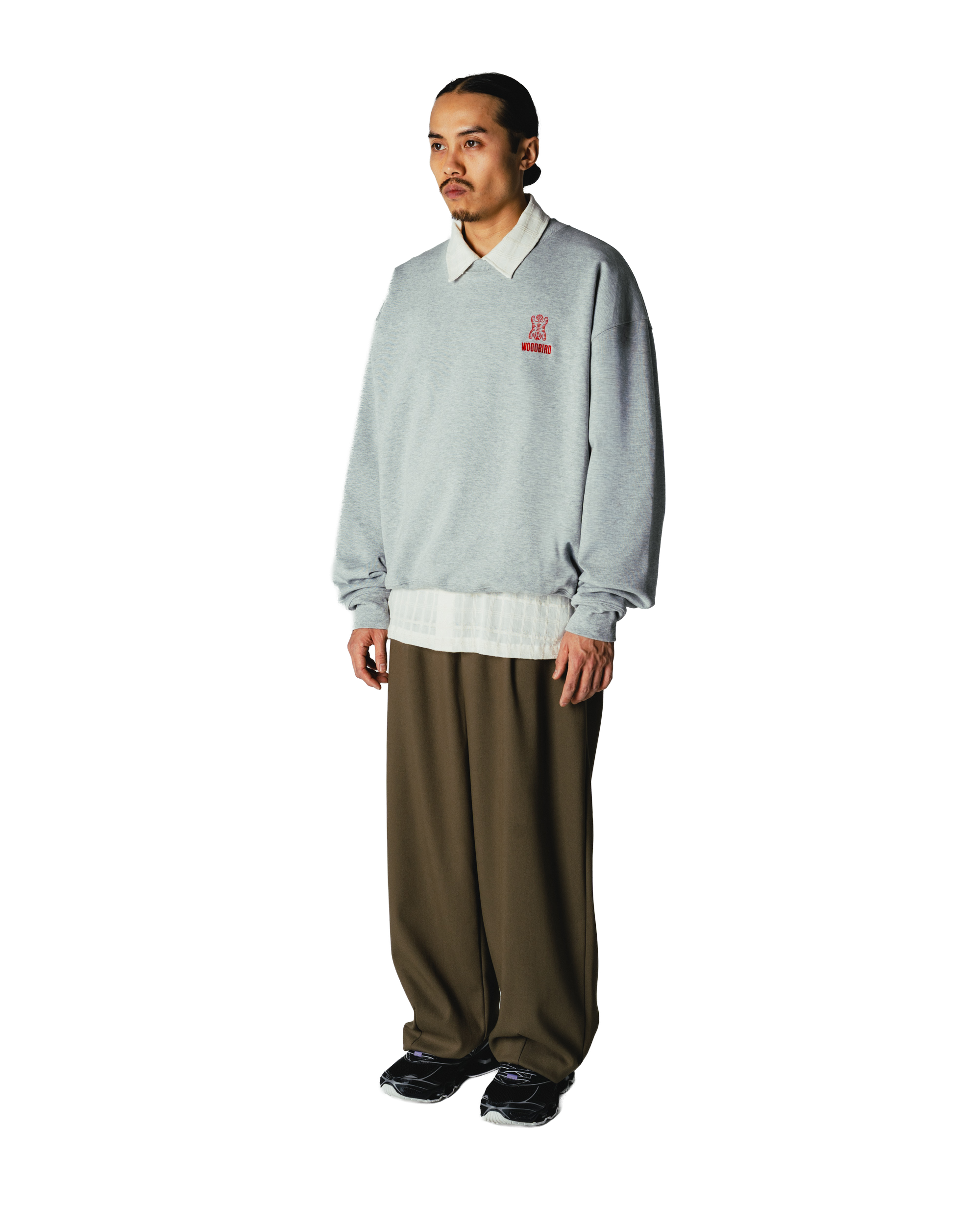 Woodbird WBDuke Tiger Crew Sweats Grey Melange