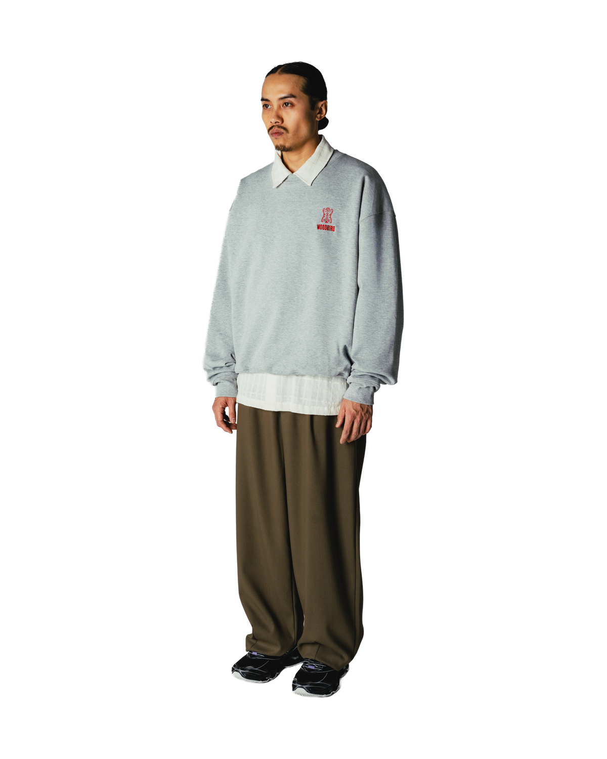 Woodbird WBDuke Tiger Crew Sweats Grey Melange