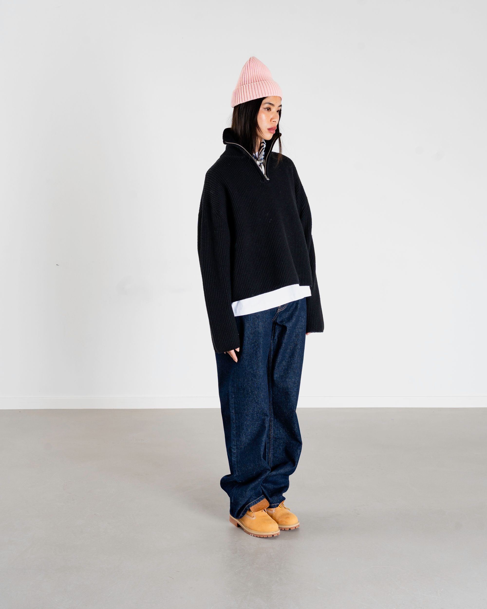 Woodbird Female WBFang Half Zip Knit Knits Black