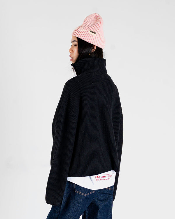 Woodbird Female WBFang Half Zip Knit Knits Black