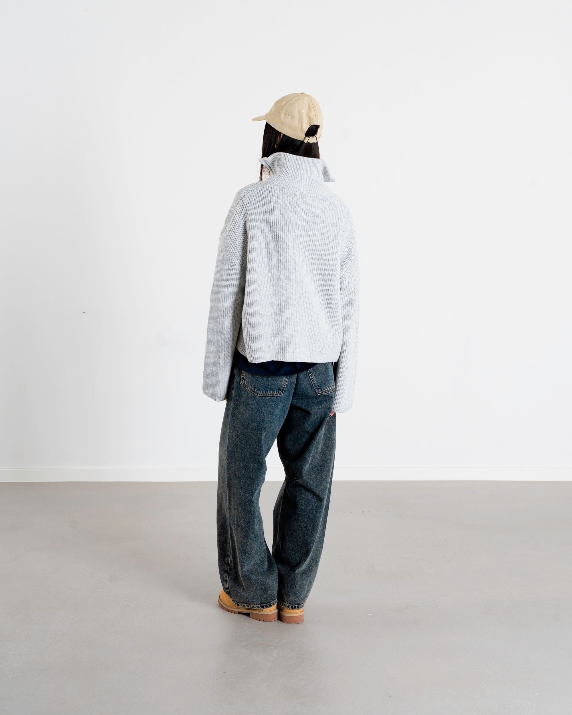 Woodbird Female WBFang Half Zip Knit Knits Light Grey