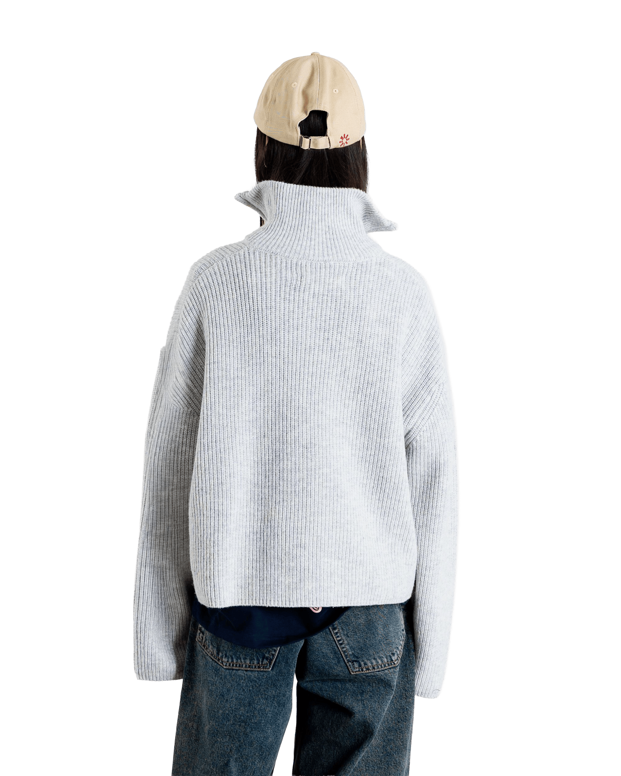 Woodbird Female WBFang Half Zip Knit Knits Light Grey