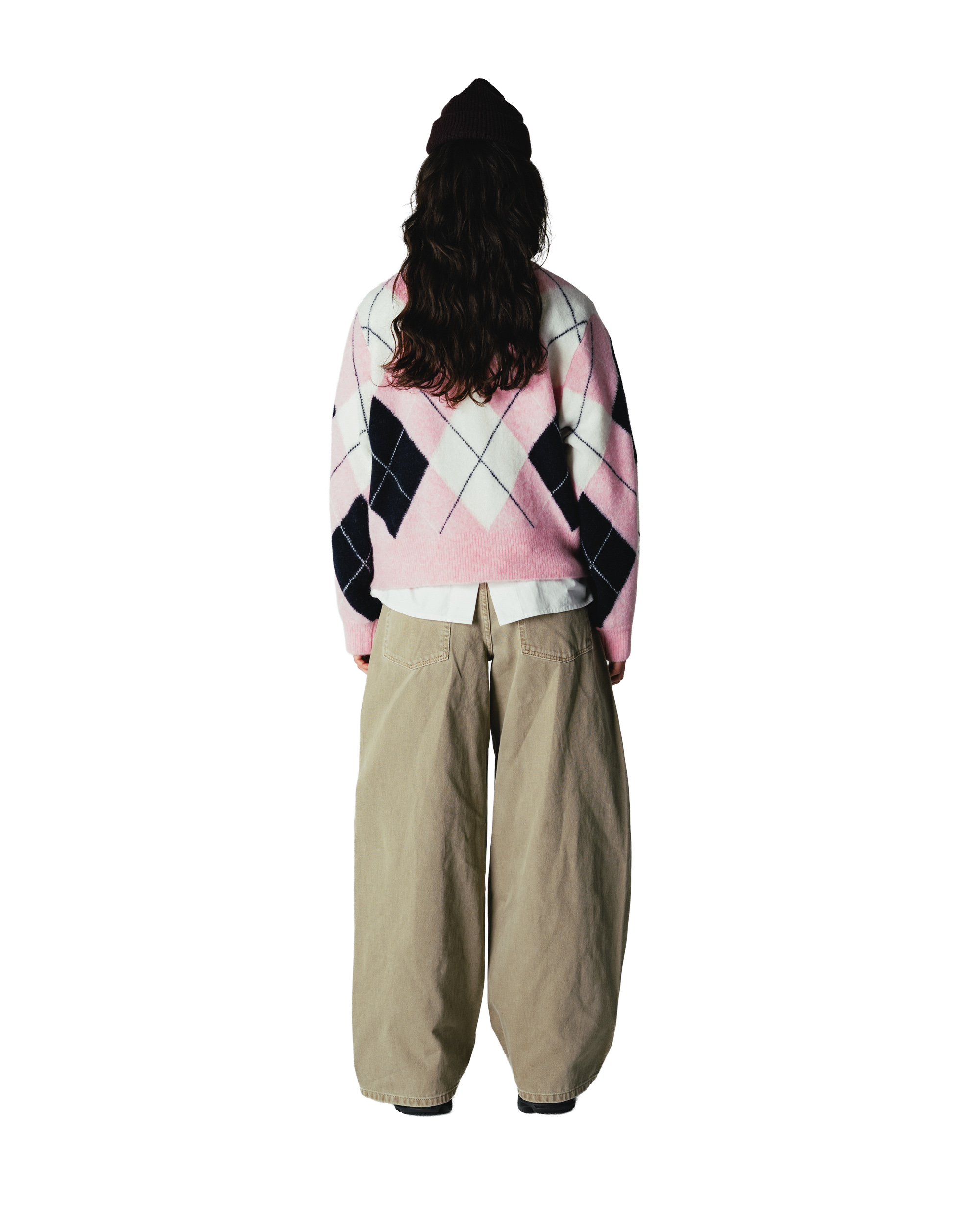 Woodbird Female WBFen Argyle Cardigan Knits Dusty Violet-Navy