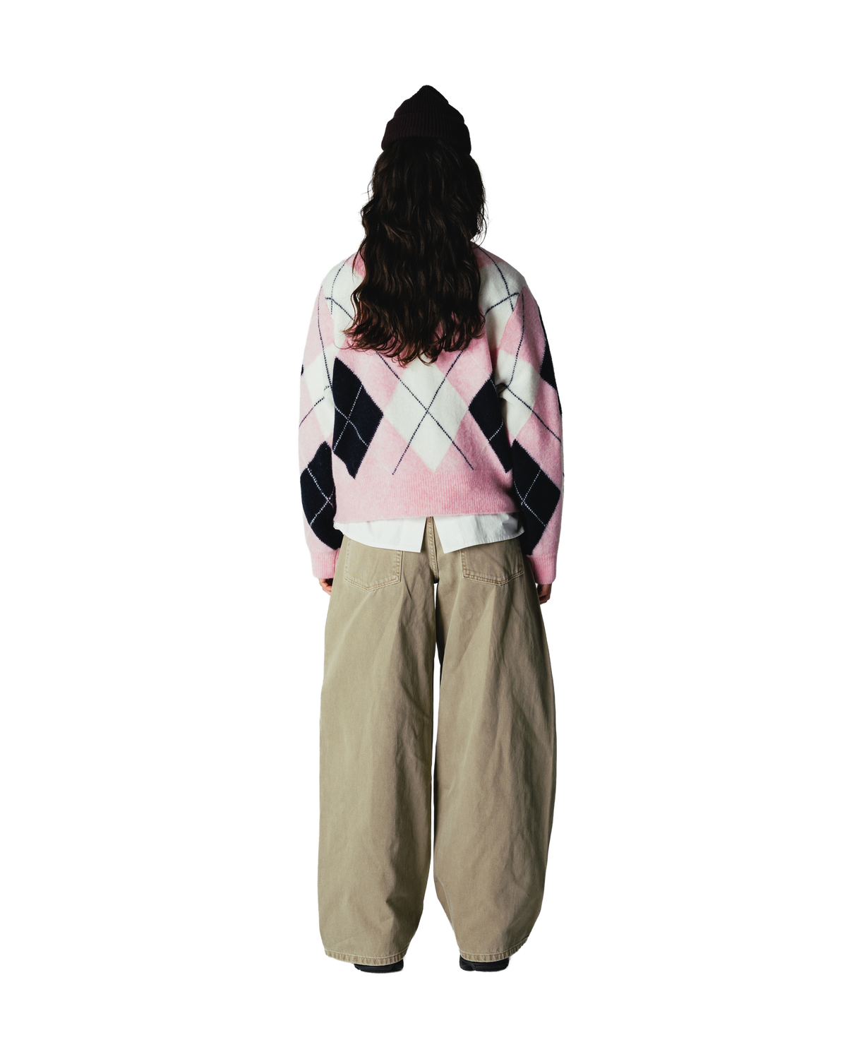 Woodbird Female WBFen Argyle Cardigan Knits Dusty Violet-Navy