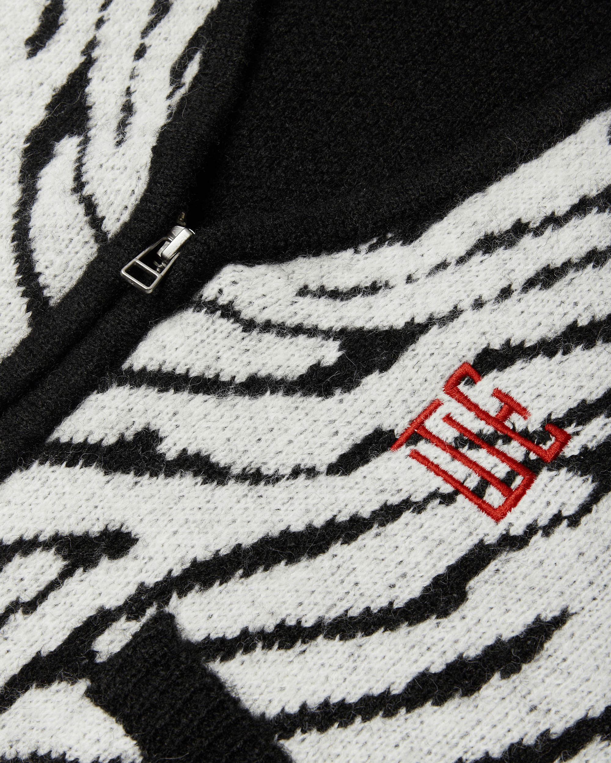 Woodbird Female WBFen Zebra Zip Cardigan Knits Black-White