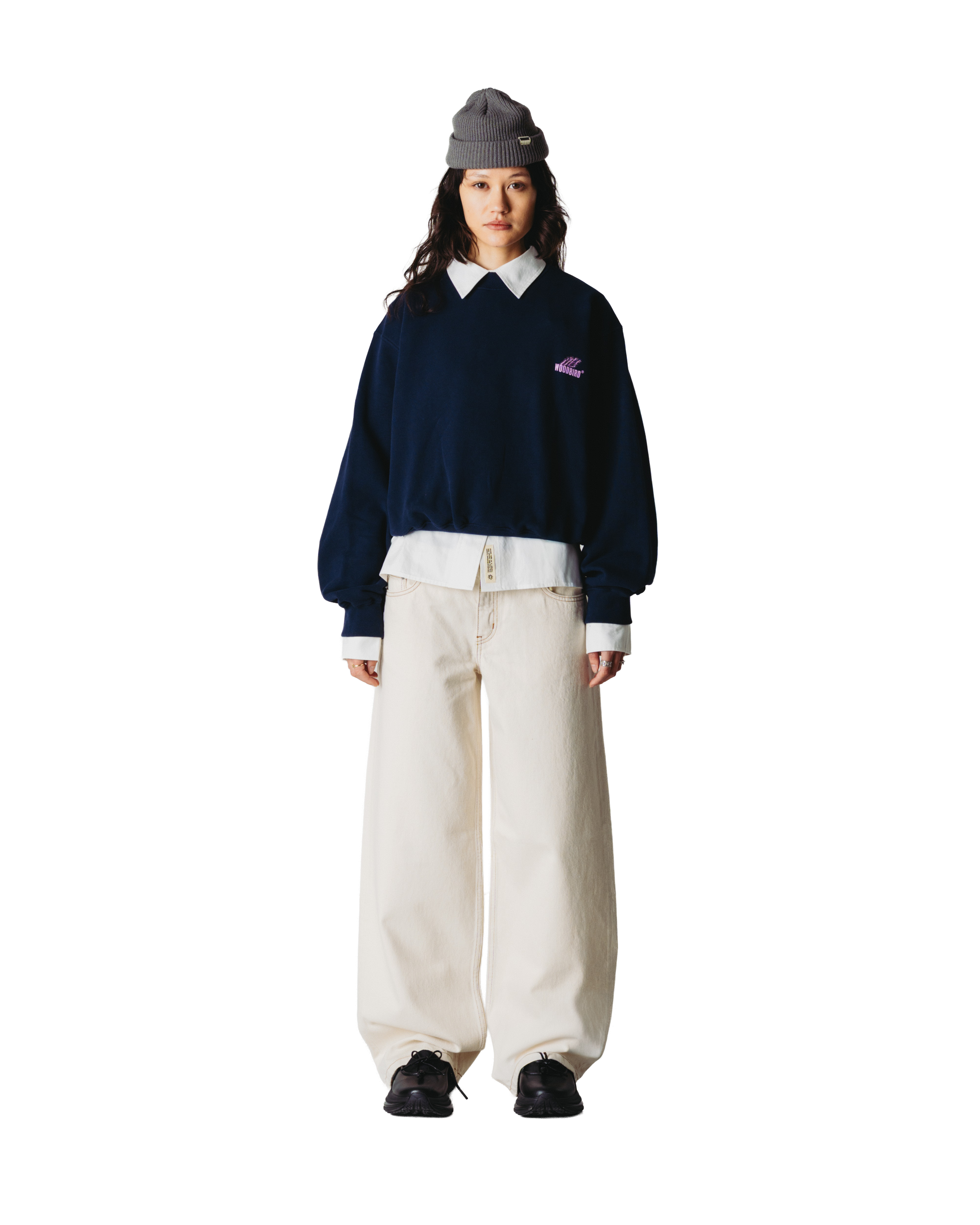 Woodbird Female WBFranka Action Crew Sweats Dark Navy