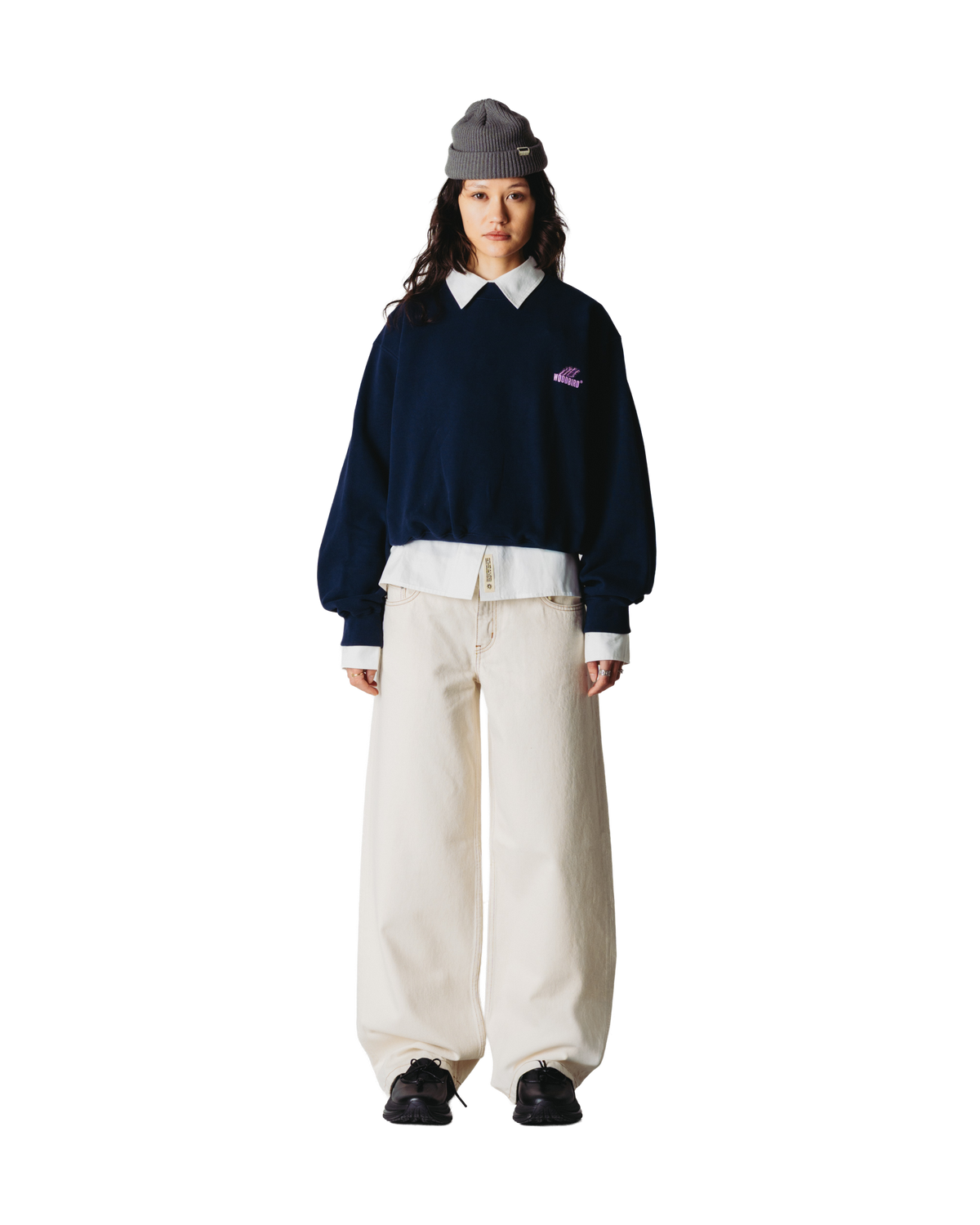 Woodbird Female WBFranka Action Crew Sweats Dark Navy