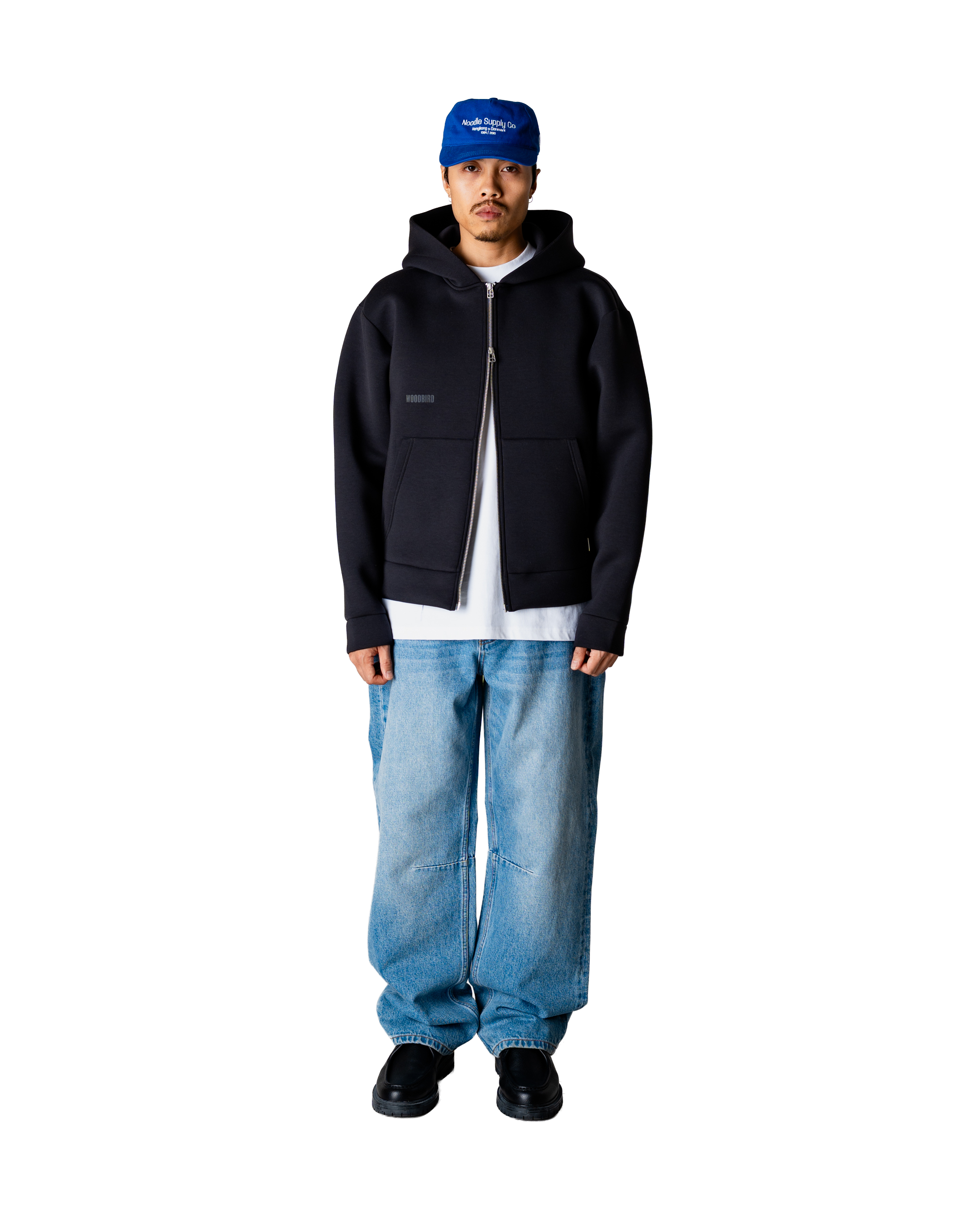 Woodbird WBFuji Scuba Zip Hoodie Sweats Black