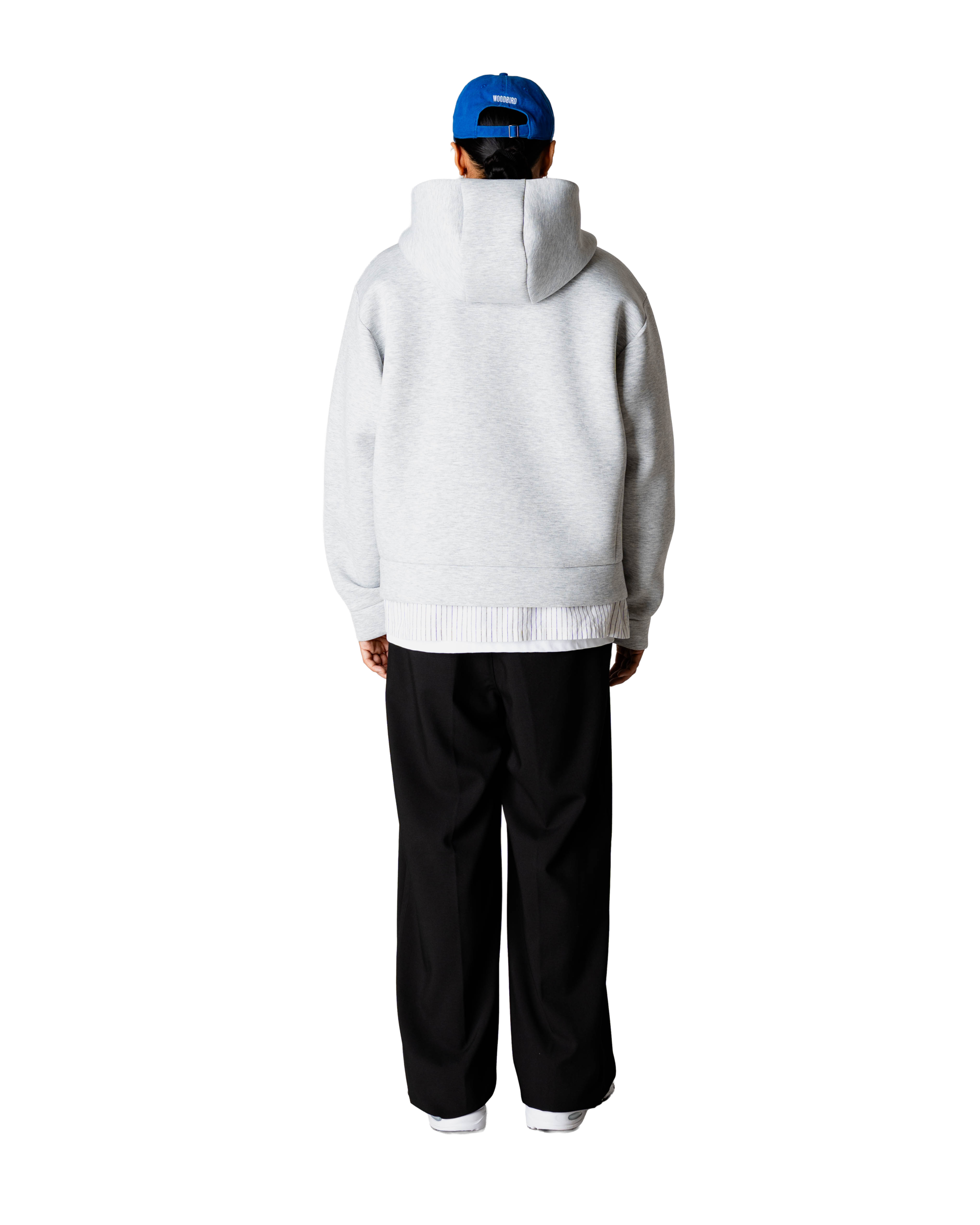 Woodbird WBFuji Scuba Zip Hoodie Sweats Light Grey Melange