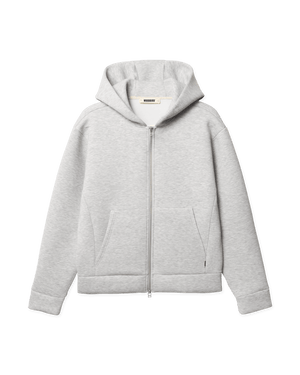 Woodbird WBFuji Scuba Zip Hoodie Sweats Light Grey Melange