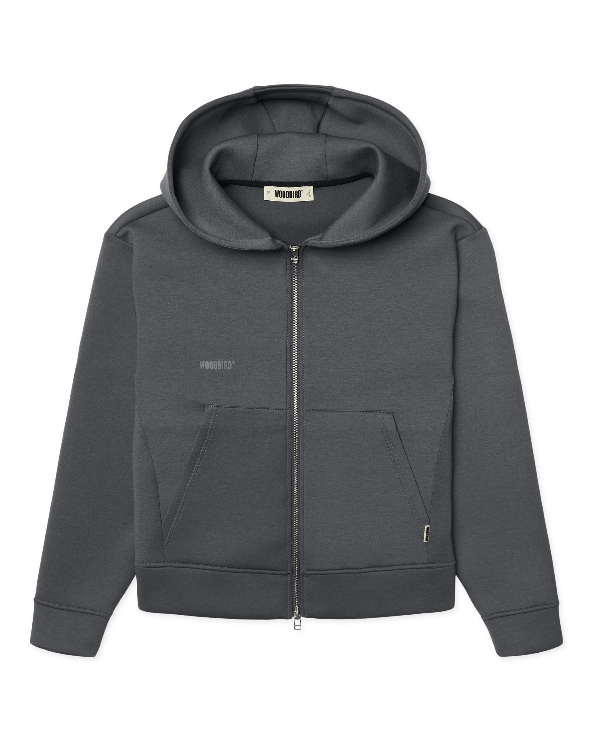 Woodbird WBFuji Scuba Zip Hoodie Sweats Slate Blue