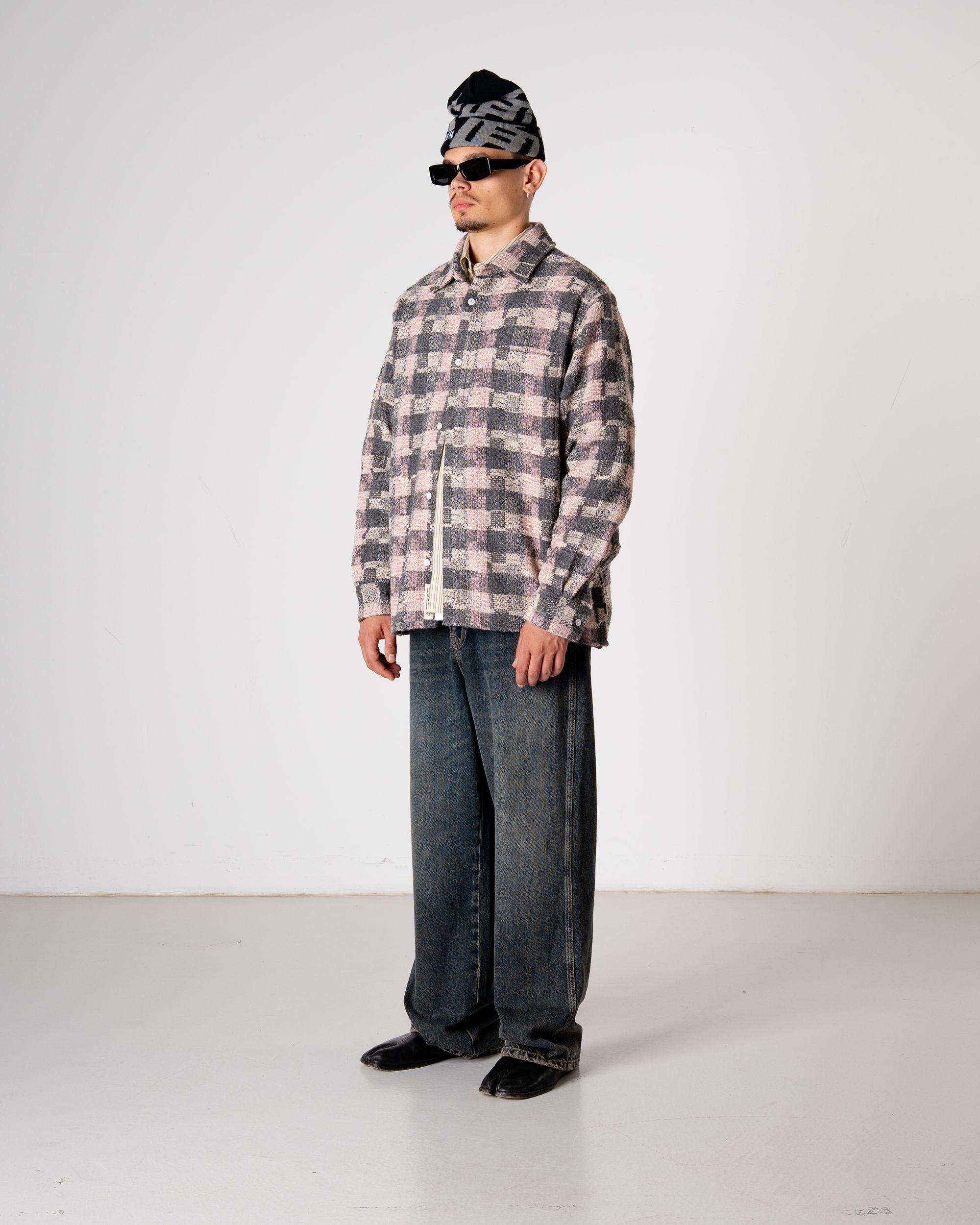 Woodbird WBGlixto Structure Shirt Shirts Grey-Brown