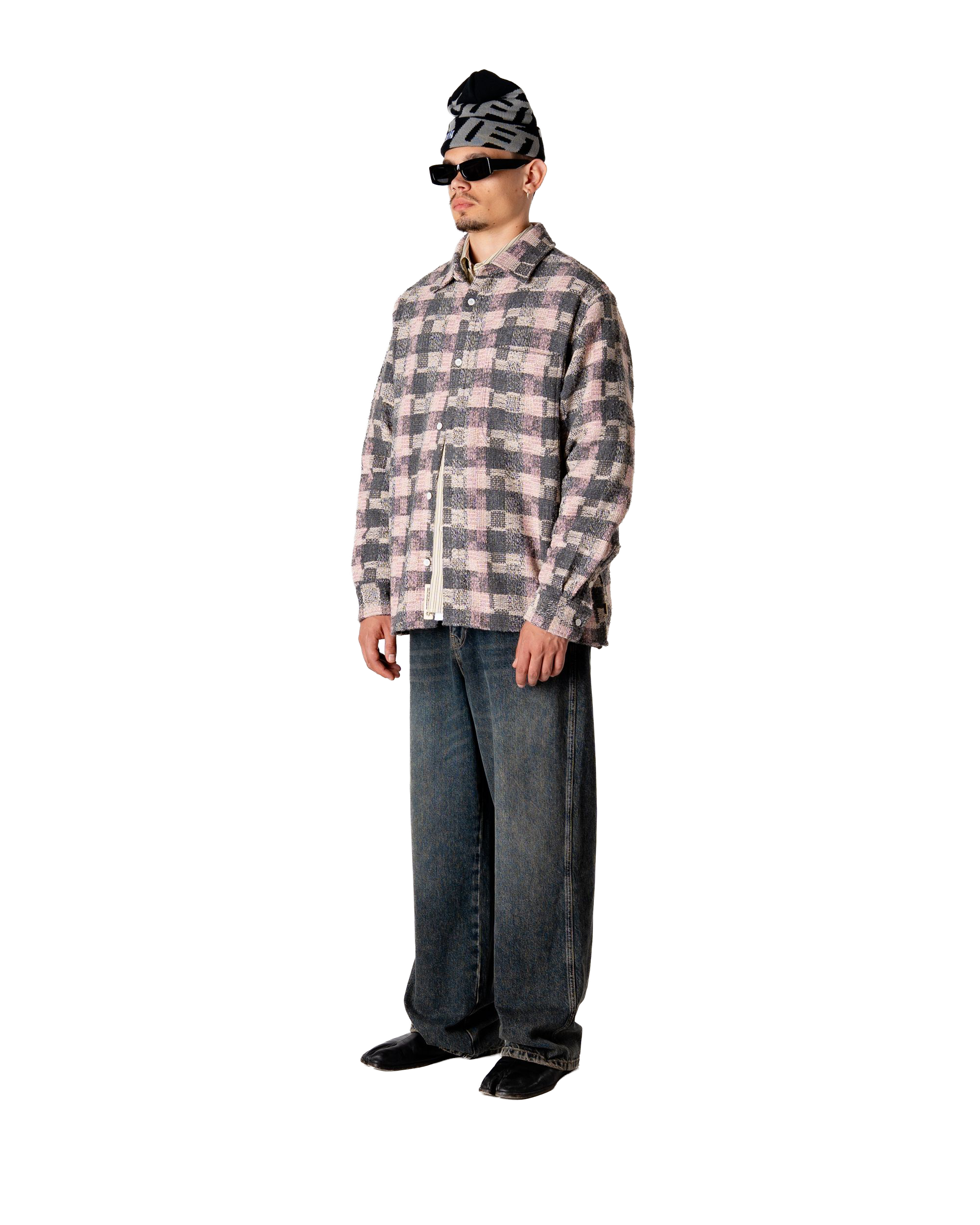 Woodbird WBGlixto Structure Shirt Shirts Grey-Brown