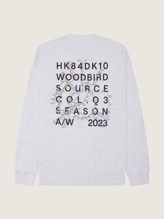 Woodbird WBHanes Metro L/S Tee T-Shirts Snow Melange