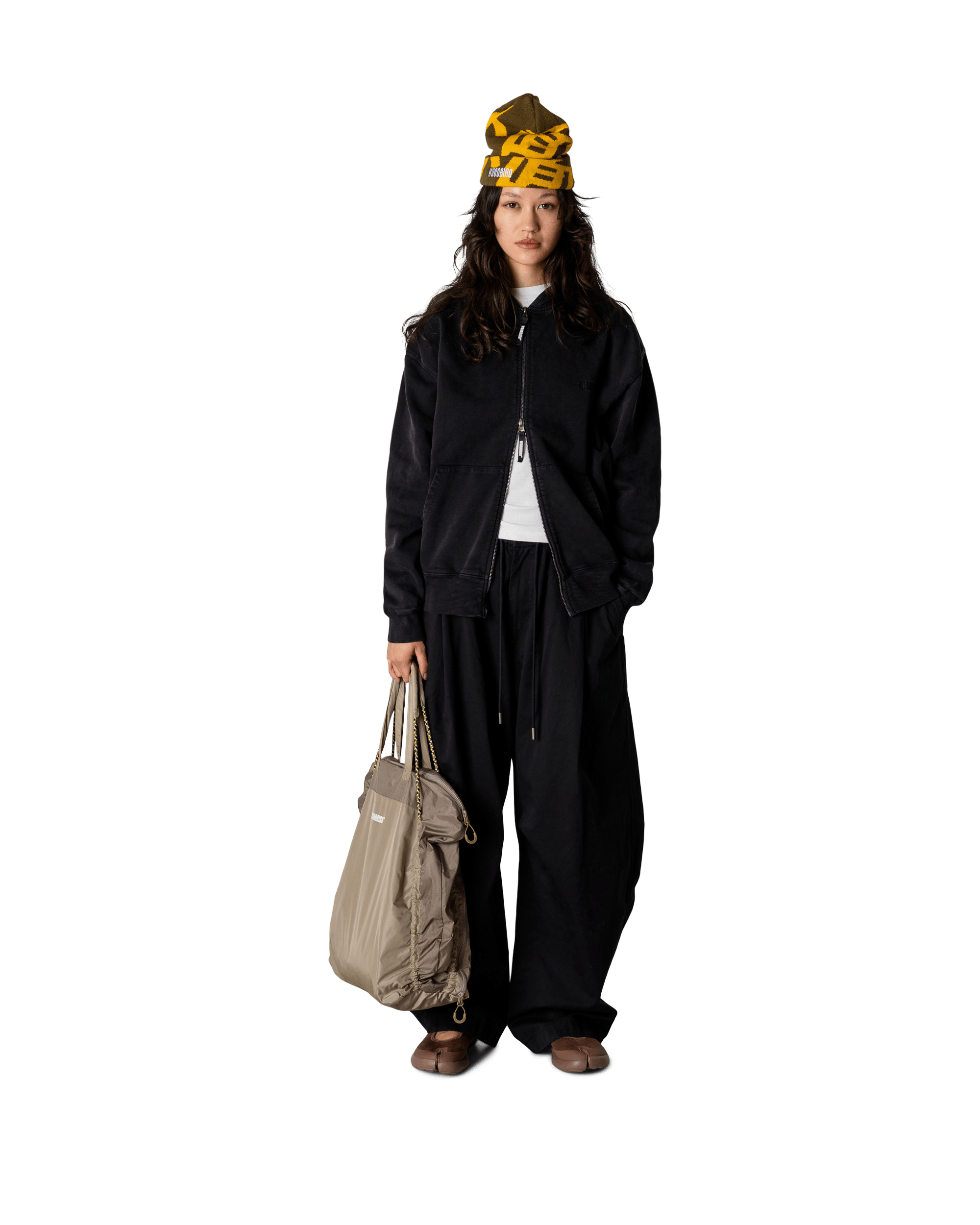 Woodbird Female WBHarper Acid Zip Hoodie Sweats Washed Black