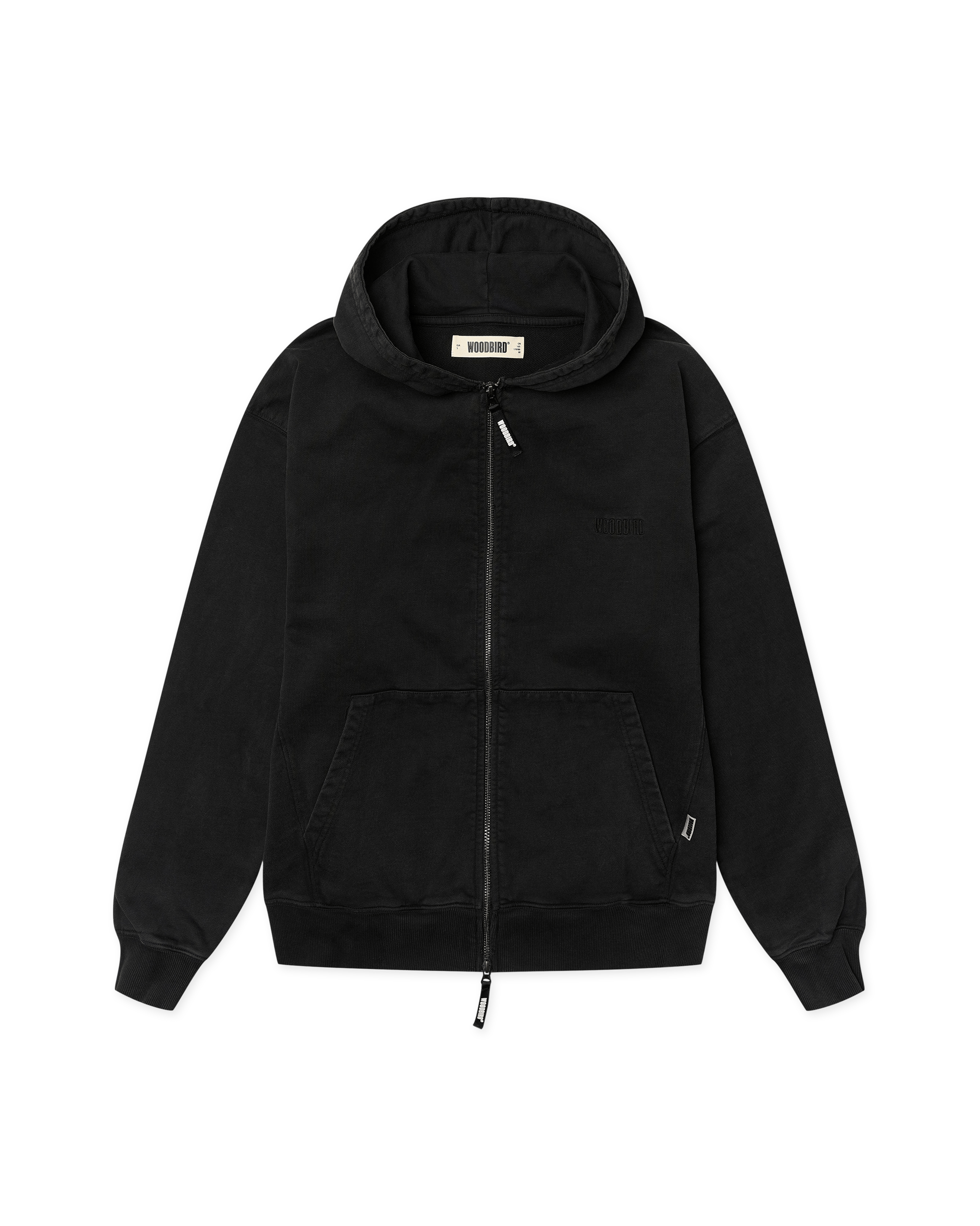 Woodbird Female WBHarper Acid Zip Hoodie Sweats Washed Black