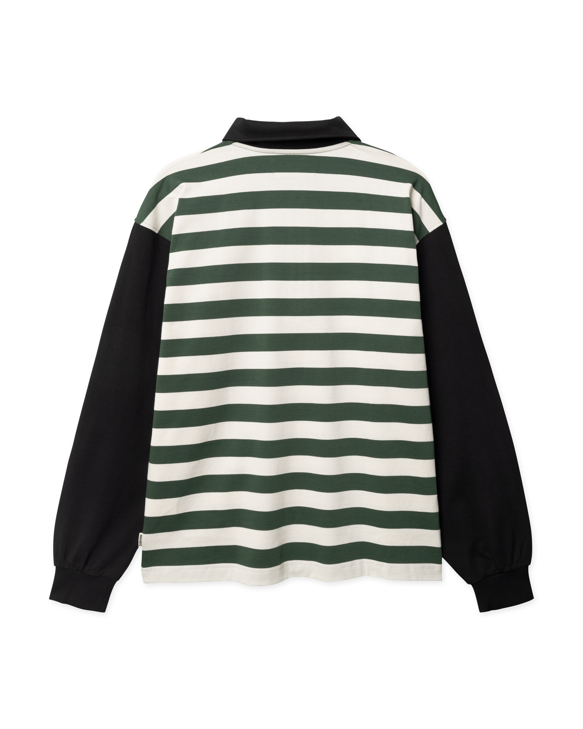 Woodbird WBHiro L/S Stripe Zip Polo T-Shirts Pine Green