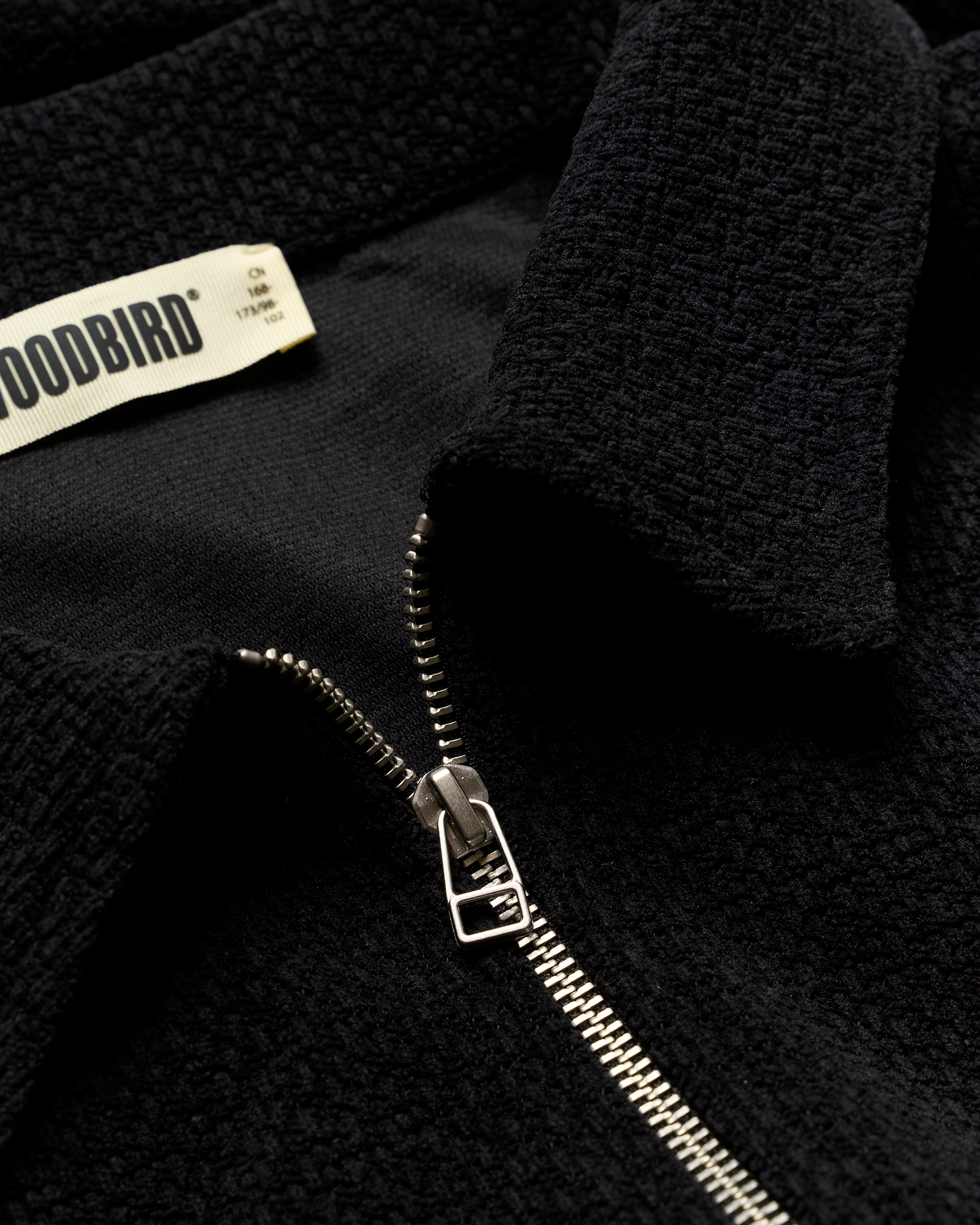 Woodbird WBHiro SS Jiu Zip Polo T-Shirts Black