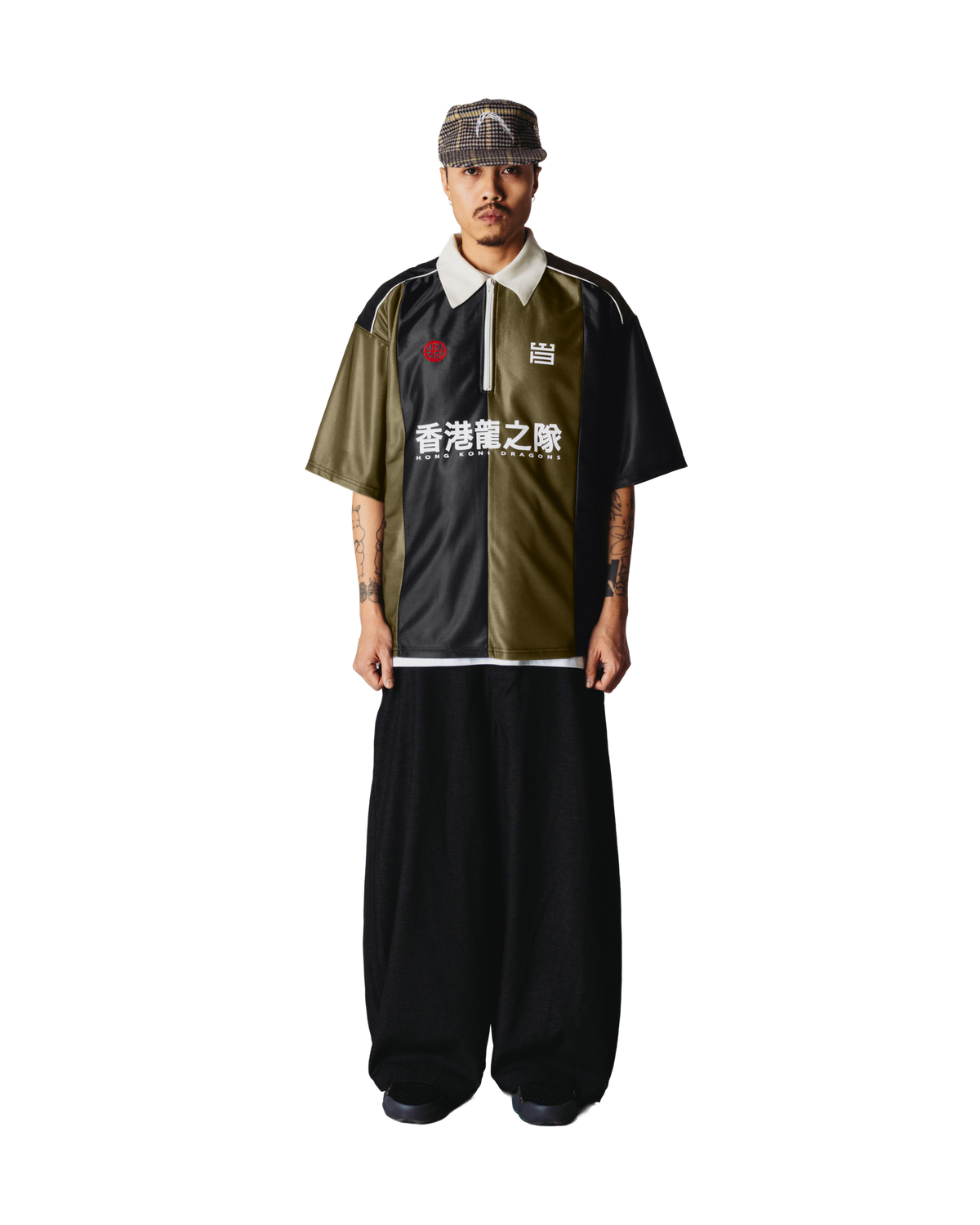Woodbird WBHiro Sport Zip Polo T-Shirts Dark Olive