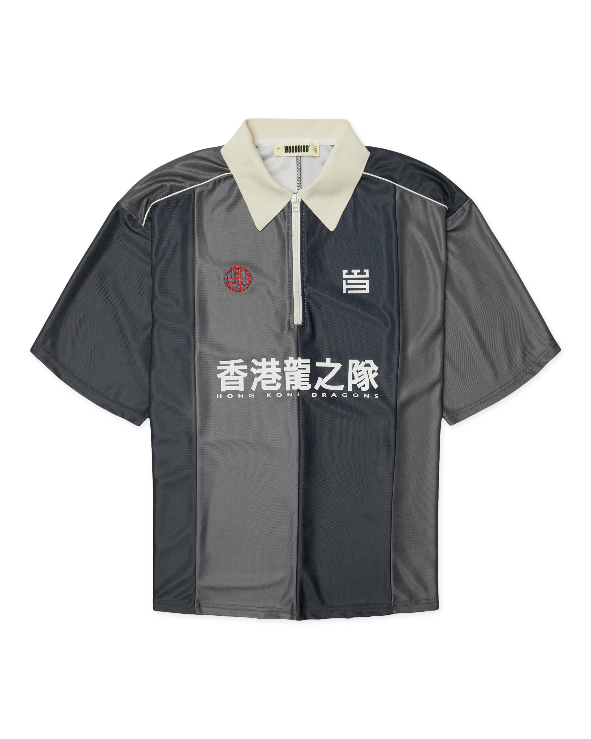 Woodbird WBHiro Sport Zip Polo T-Shirts Slate Blue