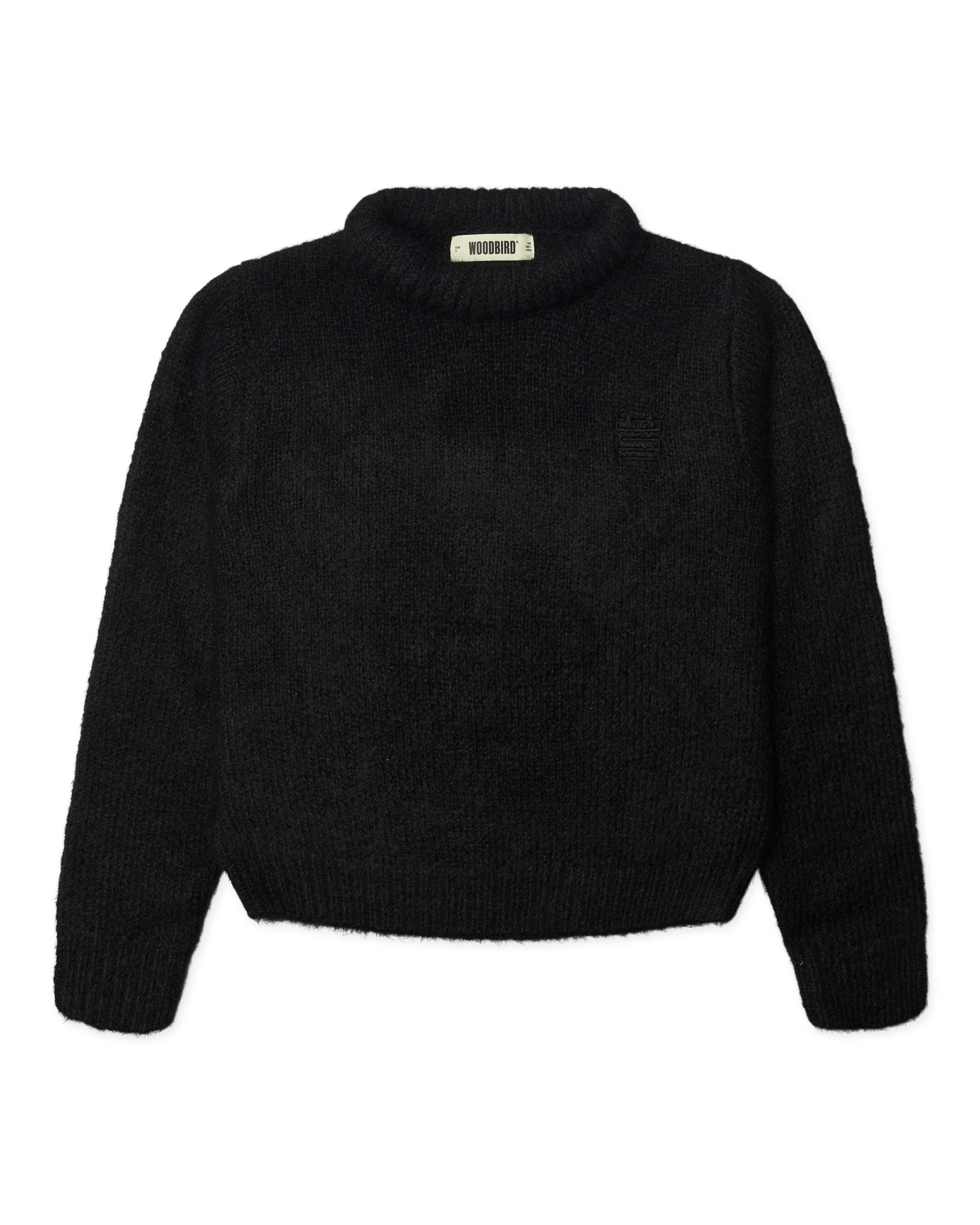 Woodbird Female WBHua Fluffy Crew Knits Black