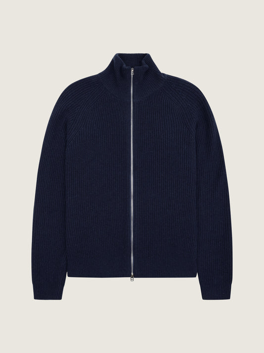 Woodbird WBJass Wool Zip Knits Navy