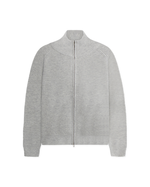 Woodbird WBJass Wool Zip Knits Light Grey Melange