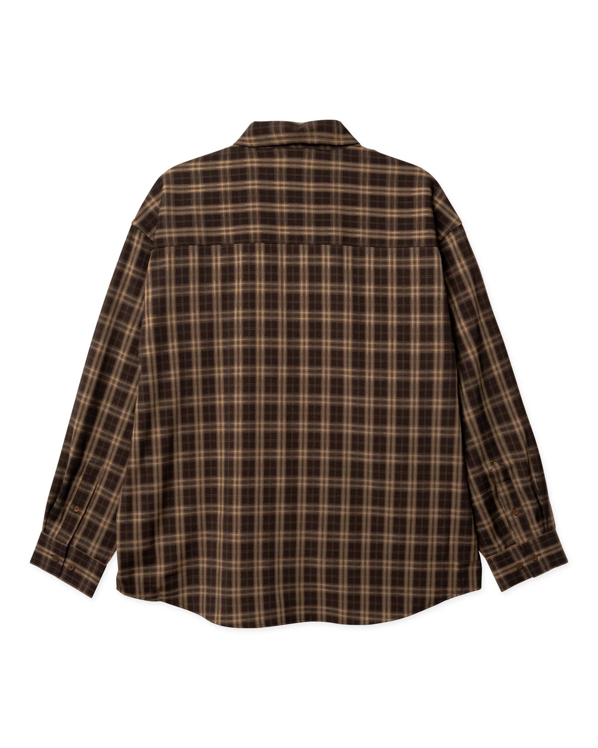 Woodbird WBJong Dobby Check Shirt Shirts Dark Brown